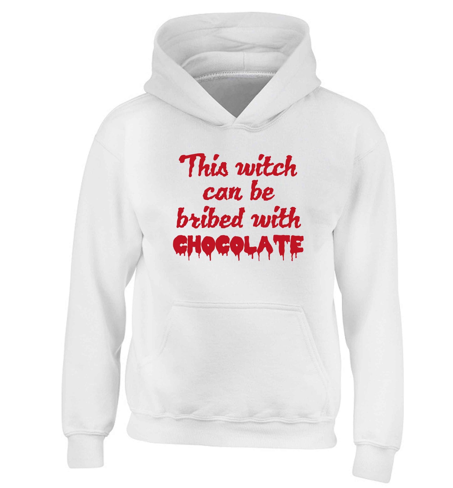 This witch can be bribed with chocolate children's white hoodie 12-13 Years