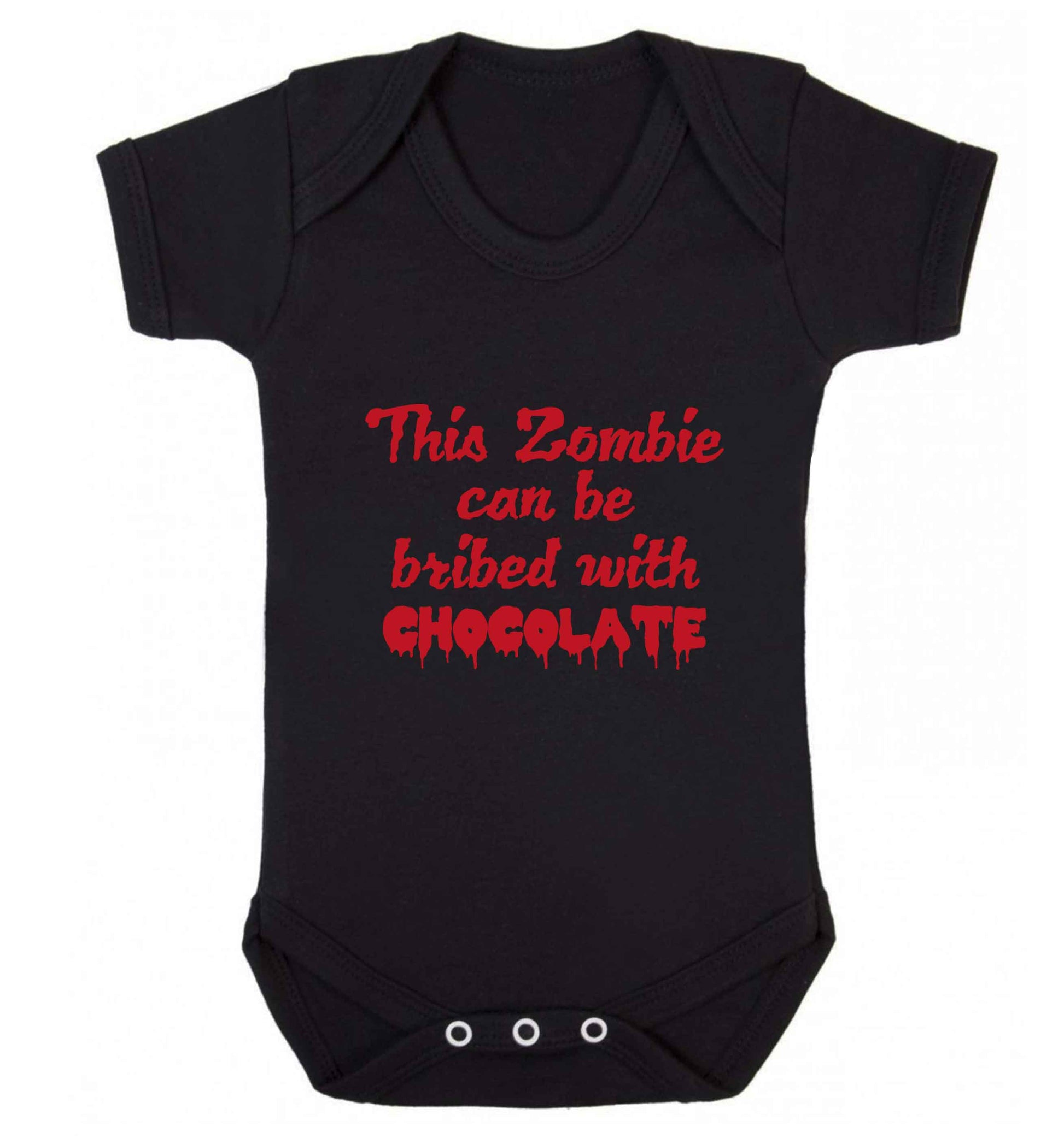 This zombie can be bribed with chocolate baby vest black 18-24 months