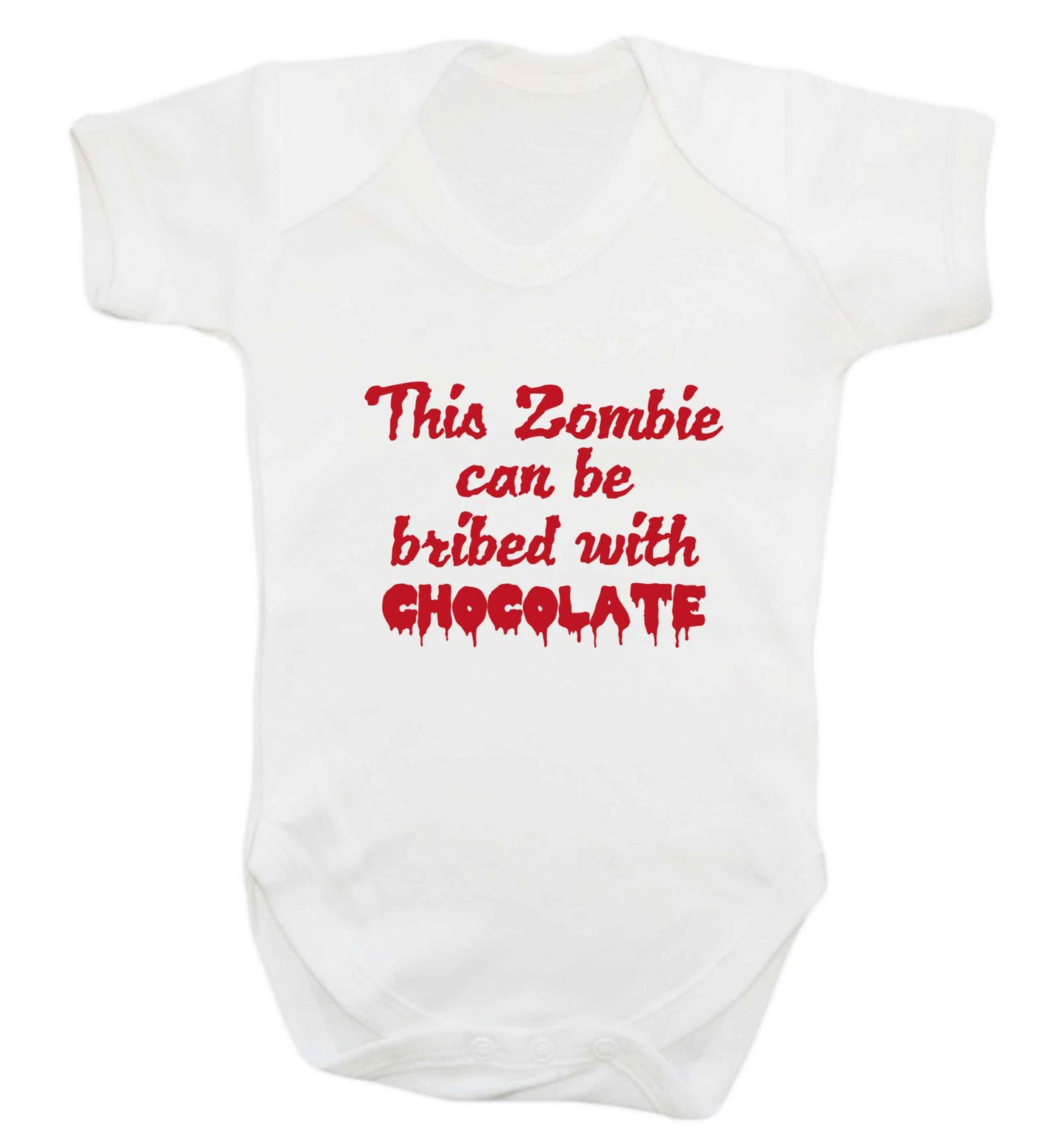 This zombie can be bribed with chocolate baby vest white 18-24 months