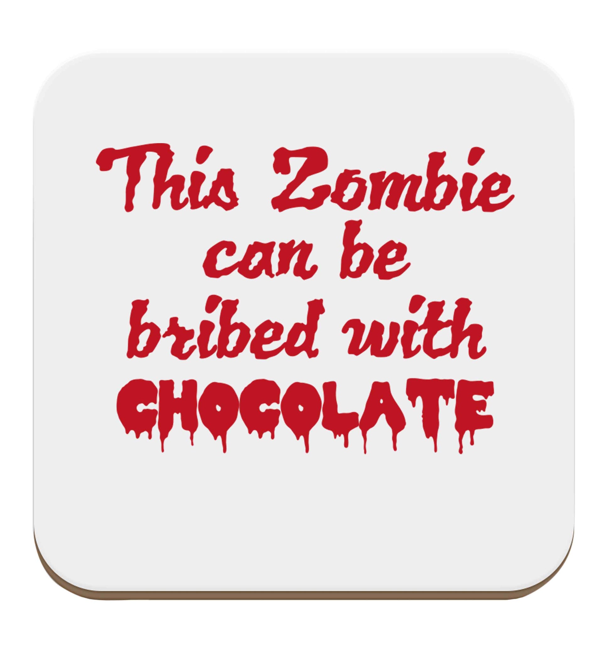 This zombie can be bribed with chocolate set of four coasters