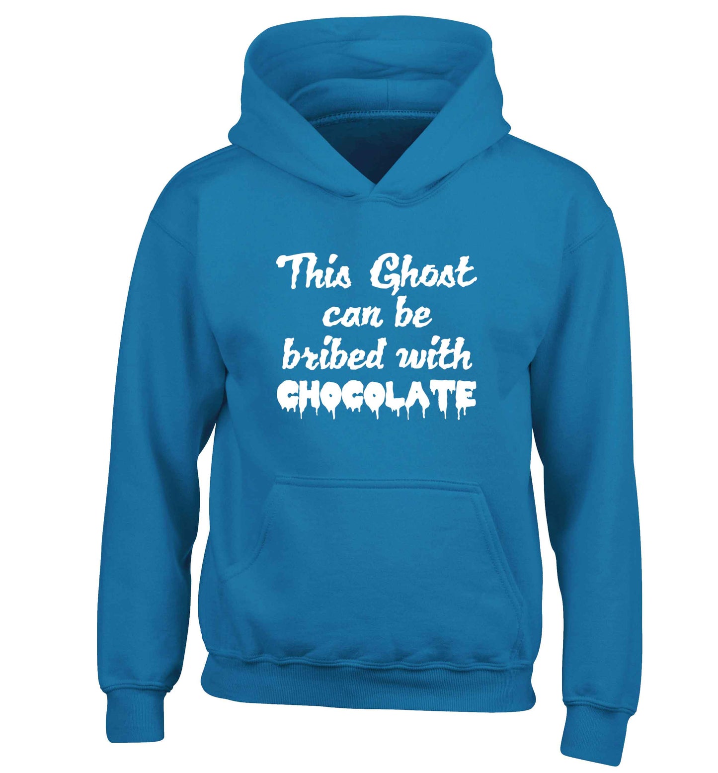 This ghost can be bribed with chocolate children's blue hoodie 12-13 Years