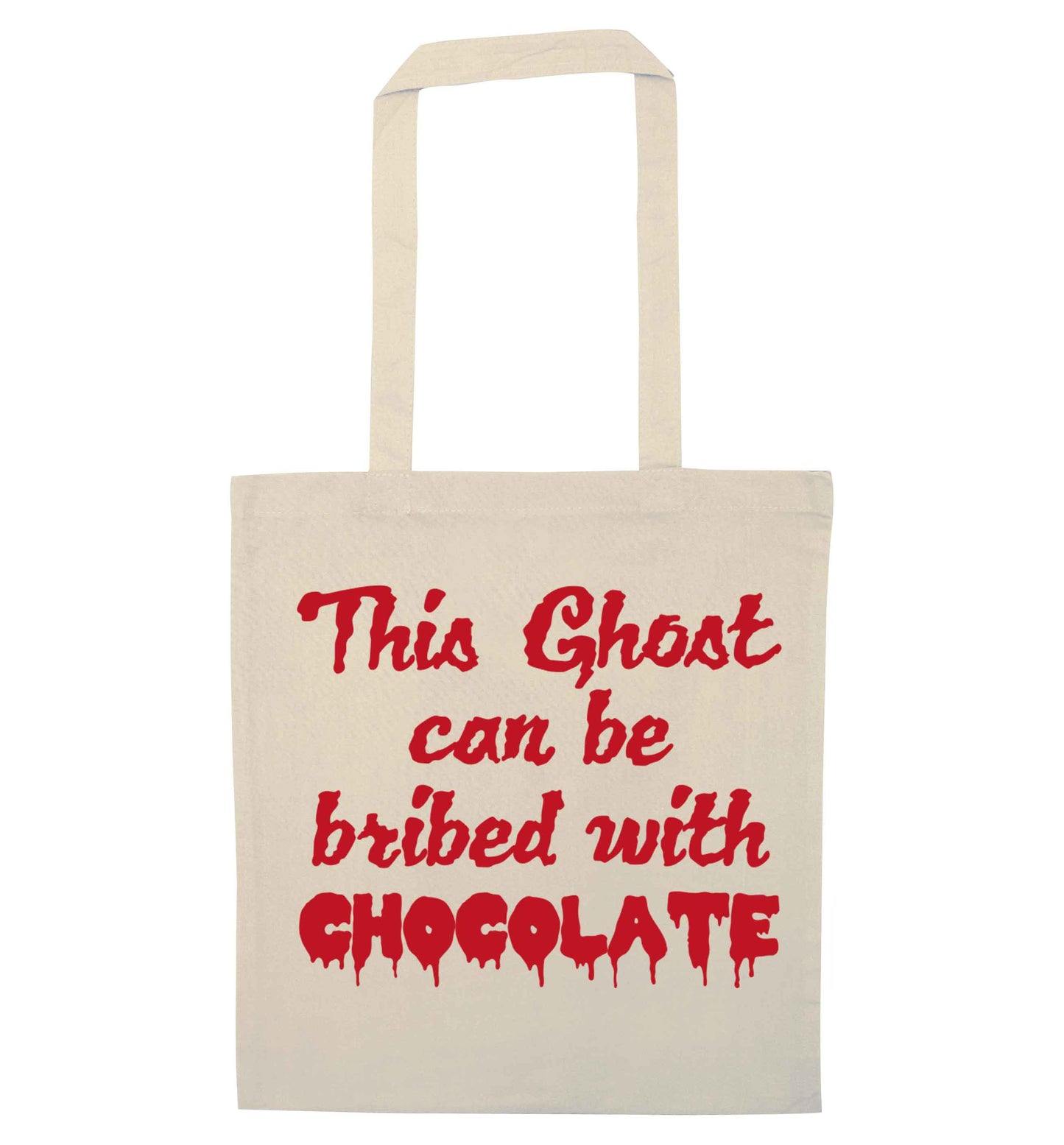This ghost can be bribed with chocolate natural tote bag