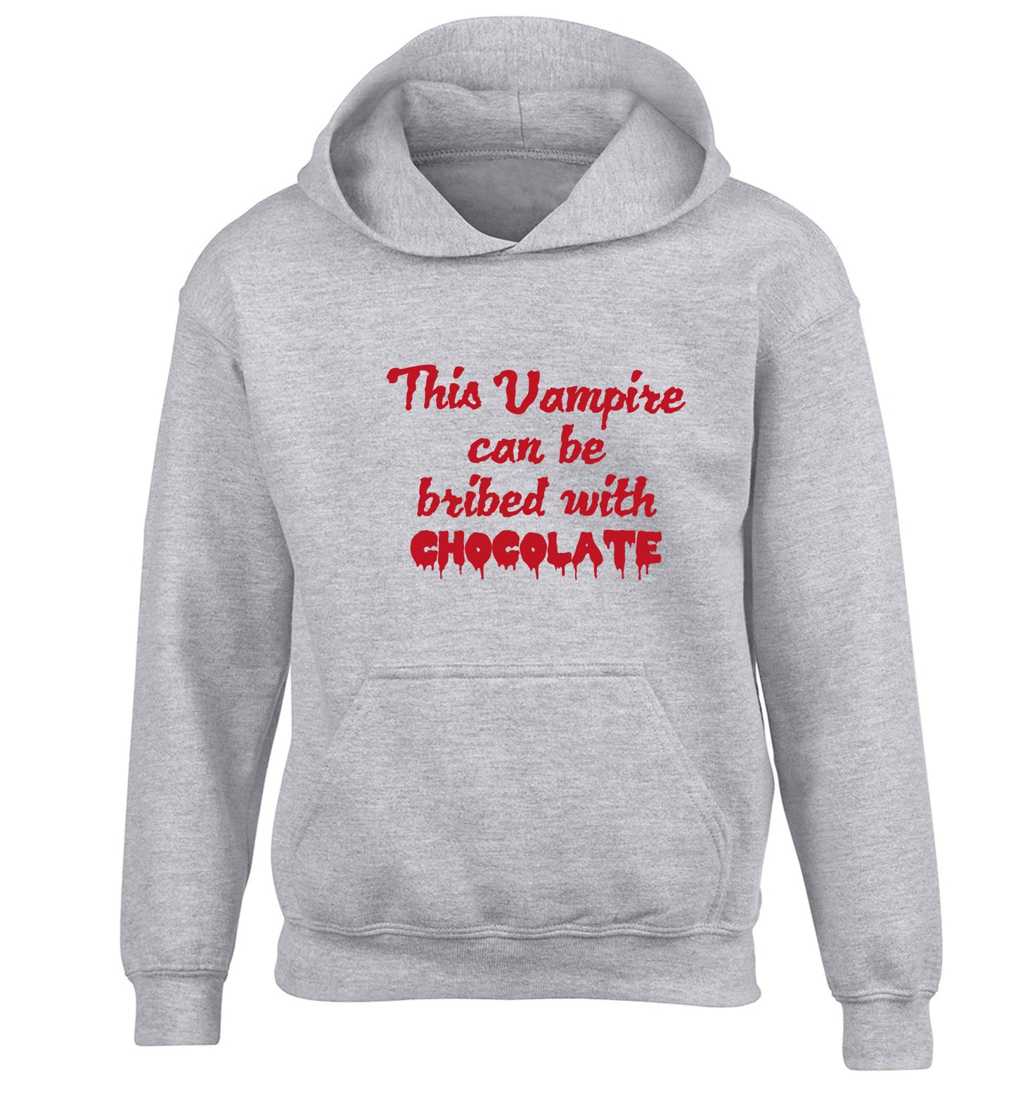 This vampire can be bribed with chocolate children's grey hoodie 12-13 Years
