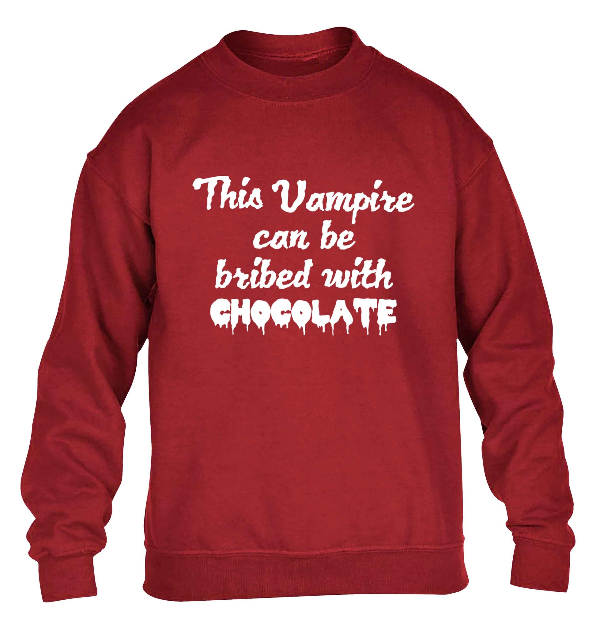 This vampire can be bribed with chocolate children's grey sweater 12-13 Years