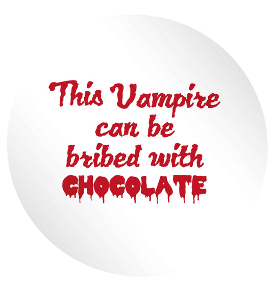 This vampire can be bribed with chocolate 24 @ 45mm matt circle stickers