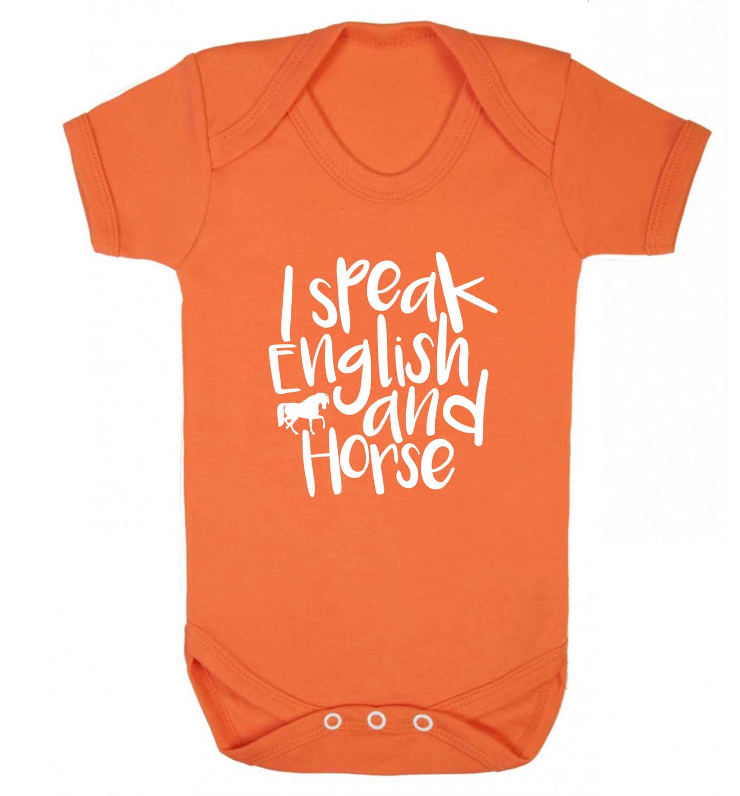 I speak English and horse baby vest orange 18-24 months
