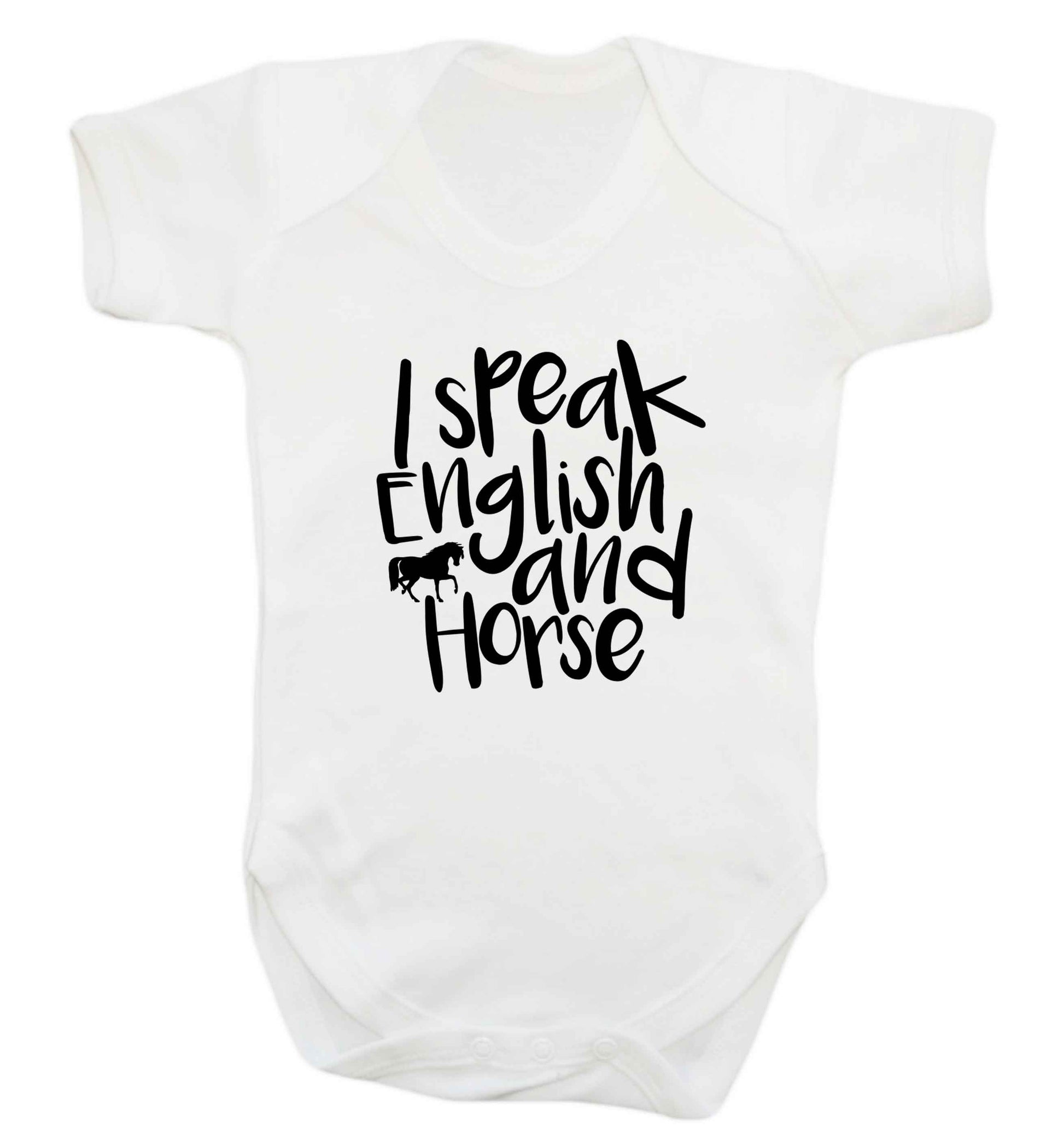I speak English and horse baby vest white 18-24 months
