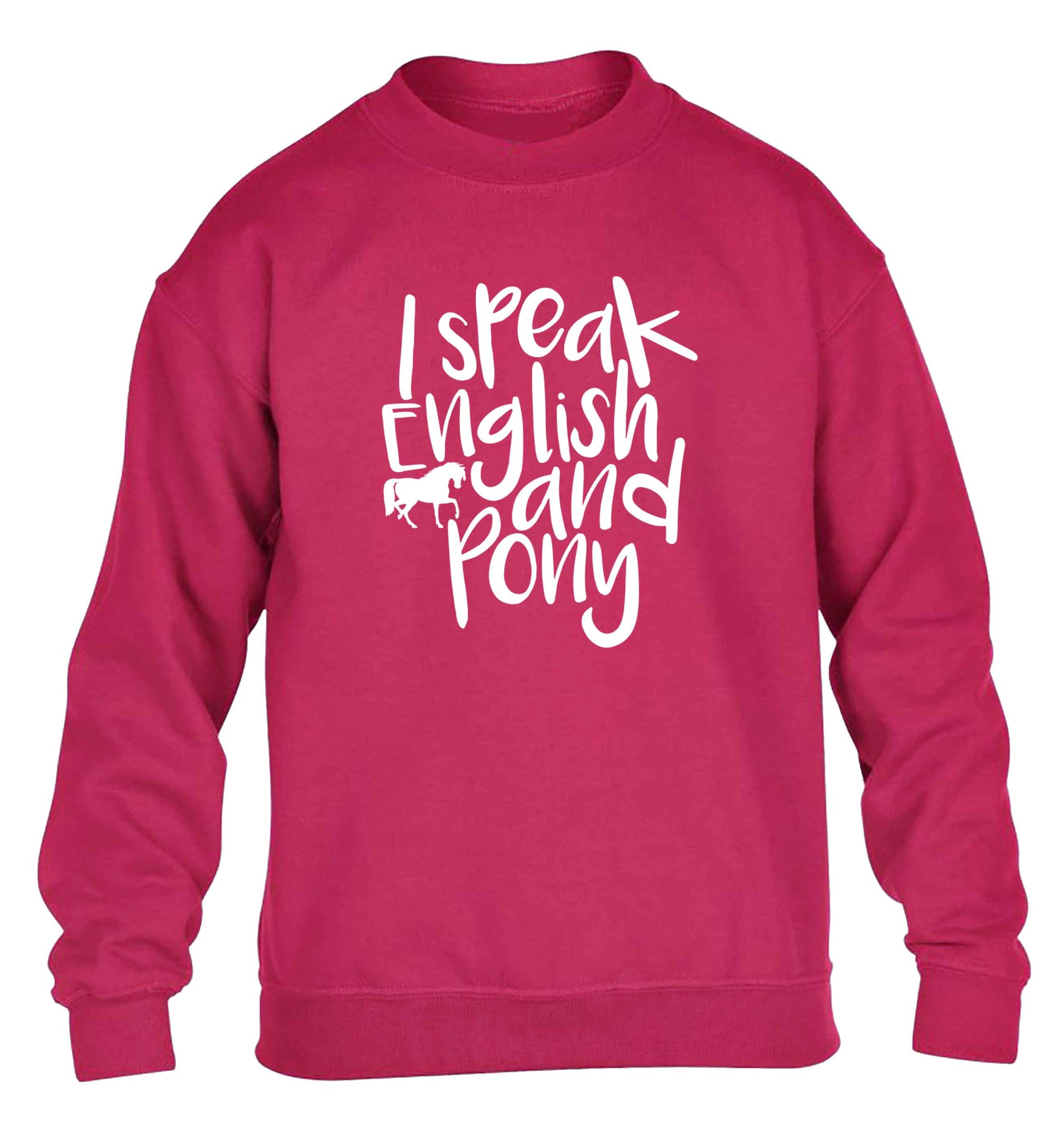 I speak English and pony children's pink sweater 12-13 Years