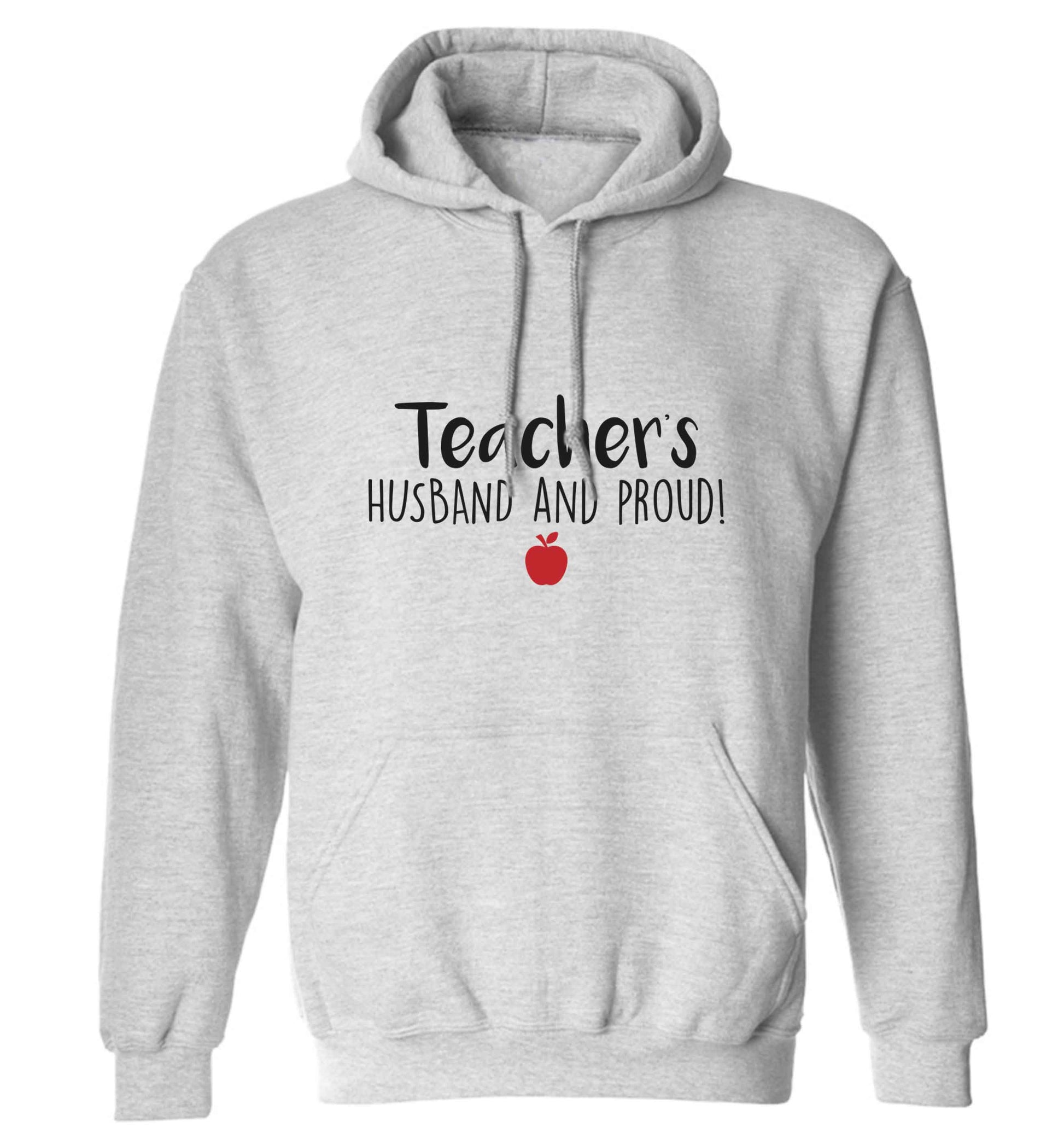 Teachers husband and proud adults unisex grey hoodie 2XL