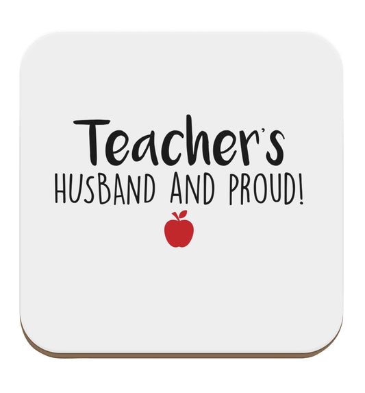 Teachers husband and proud set of four coasters