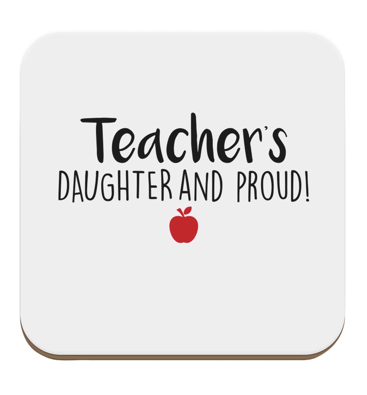 Teachers daughter and proud set of four coasters