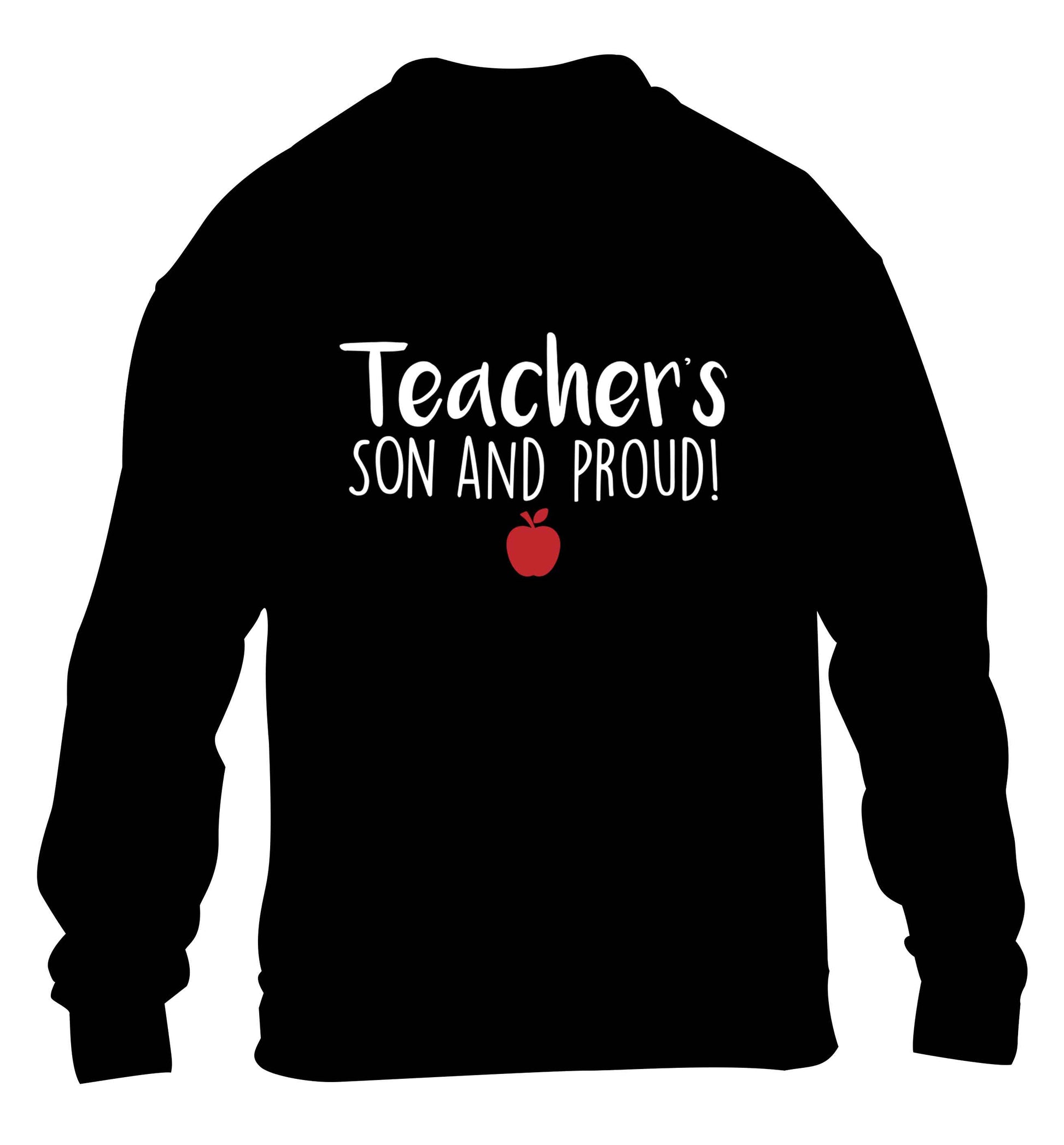 Teachers son and proud children's black sweater 12-13 Years