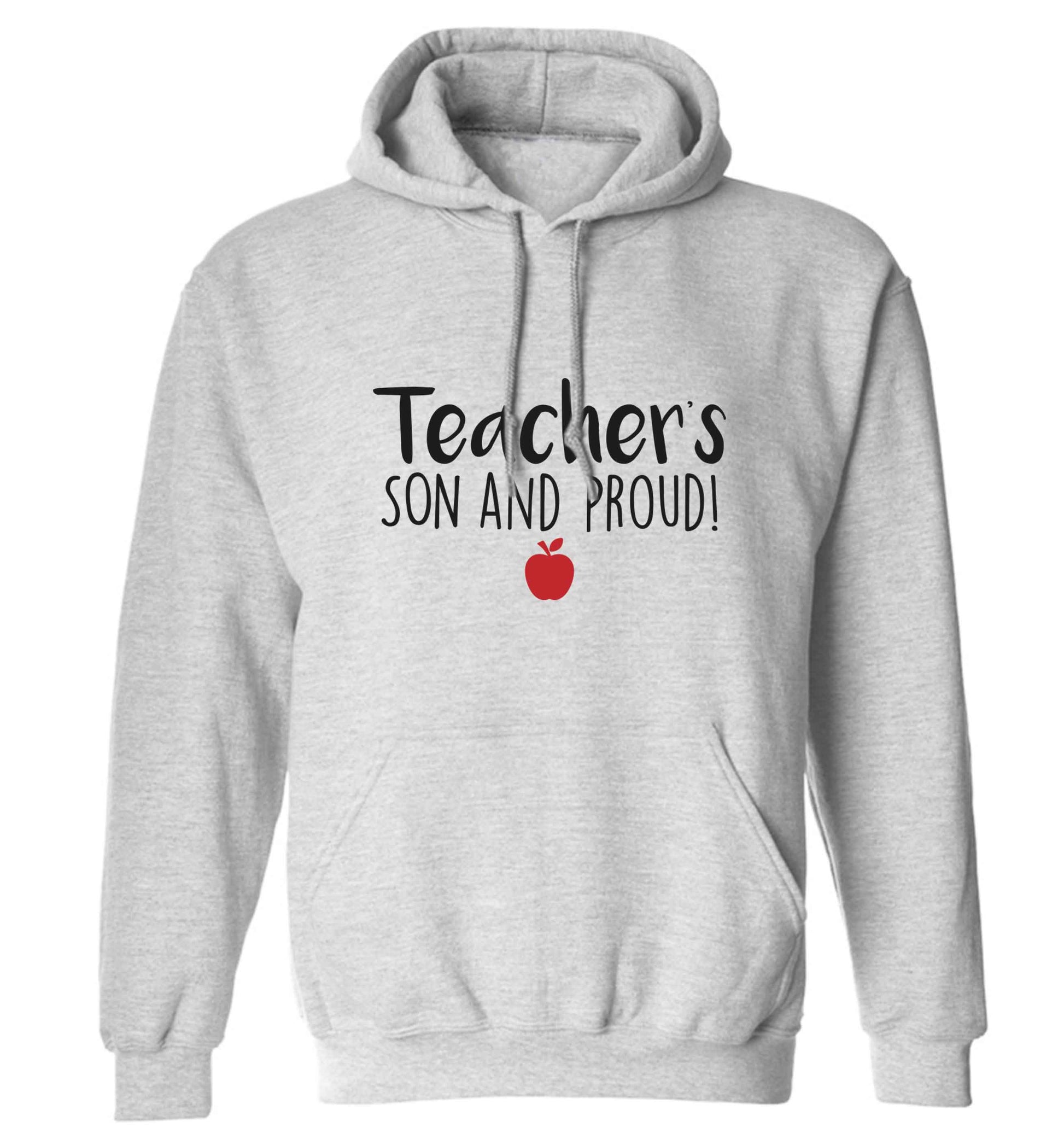 Teachers son and proud adults unisex grey hoodie 2XL