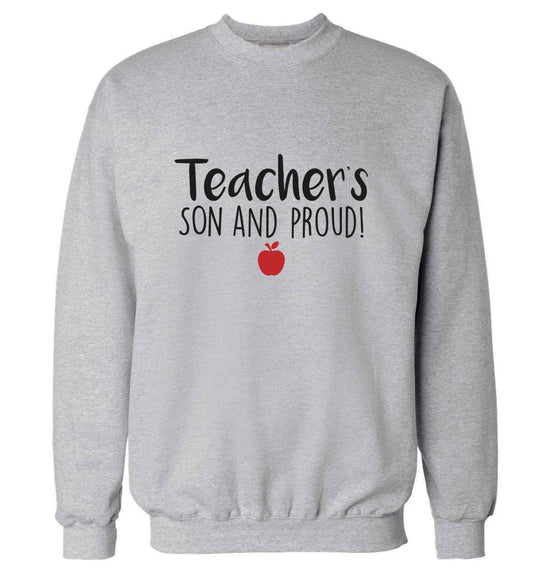 Teachers son and proud adult's unisex grey sweater 2XL