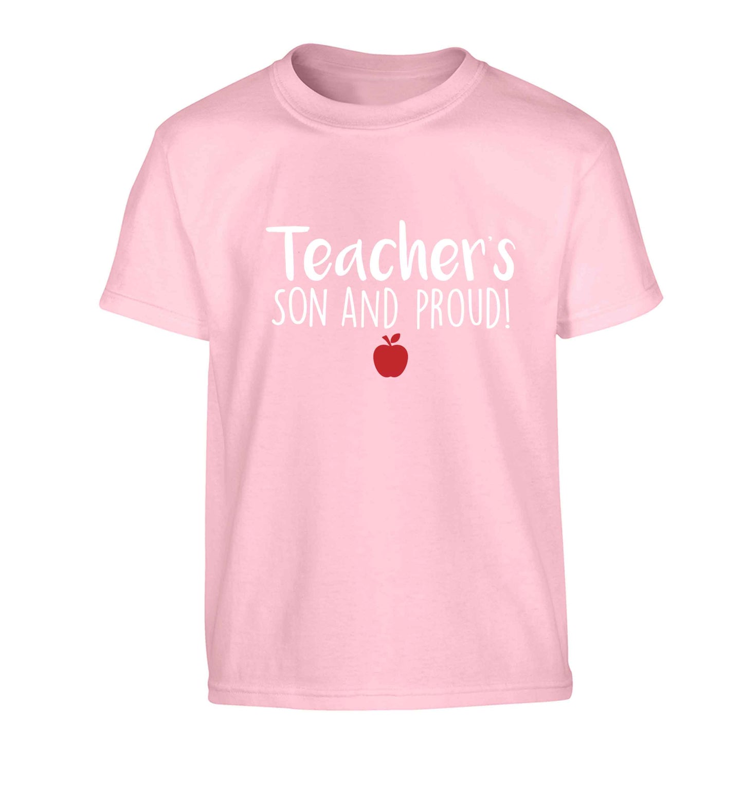 Teachers son and proud Children's light pink Tshirt 12-13 Years