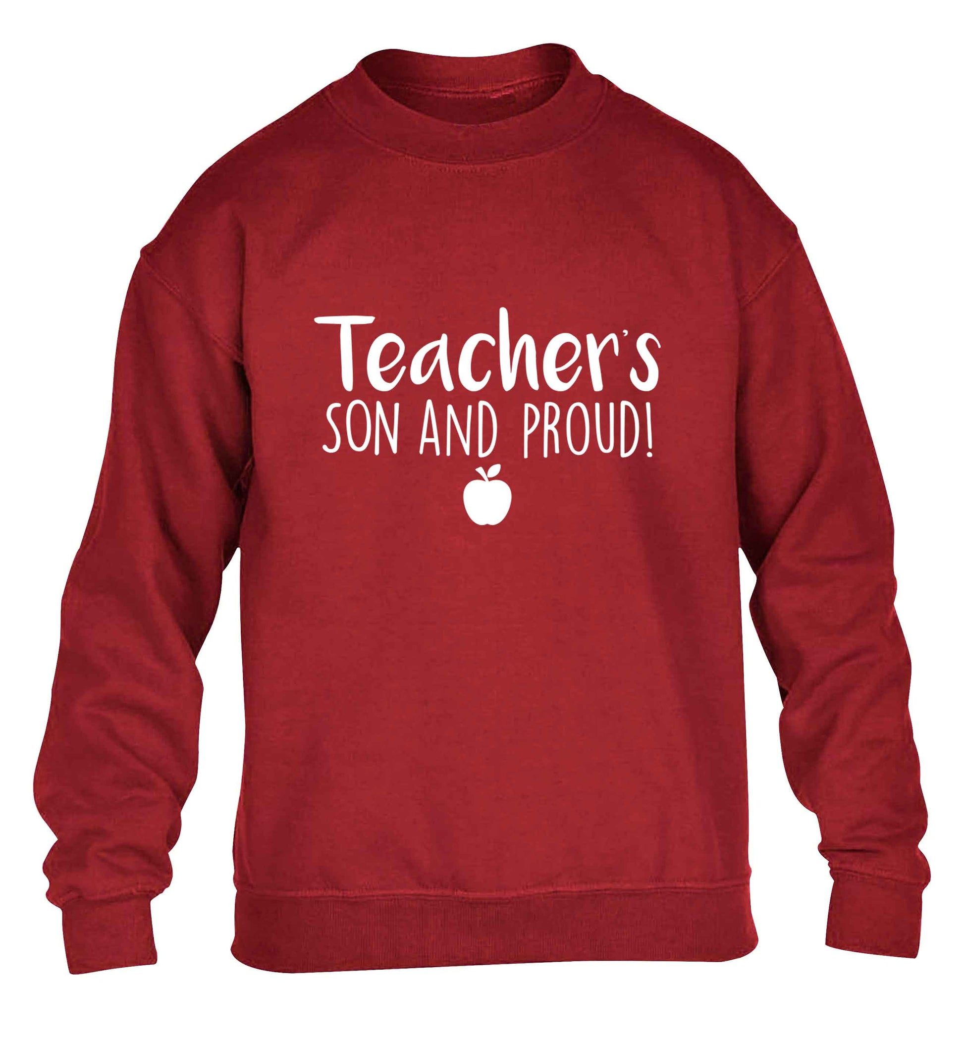 Teachers son and proud children's grey sweater 12-13 Years