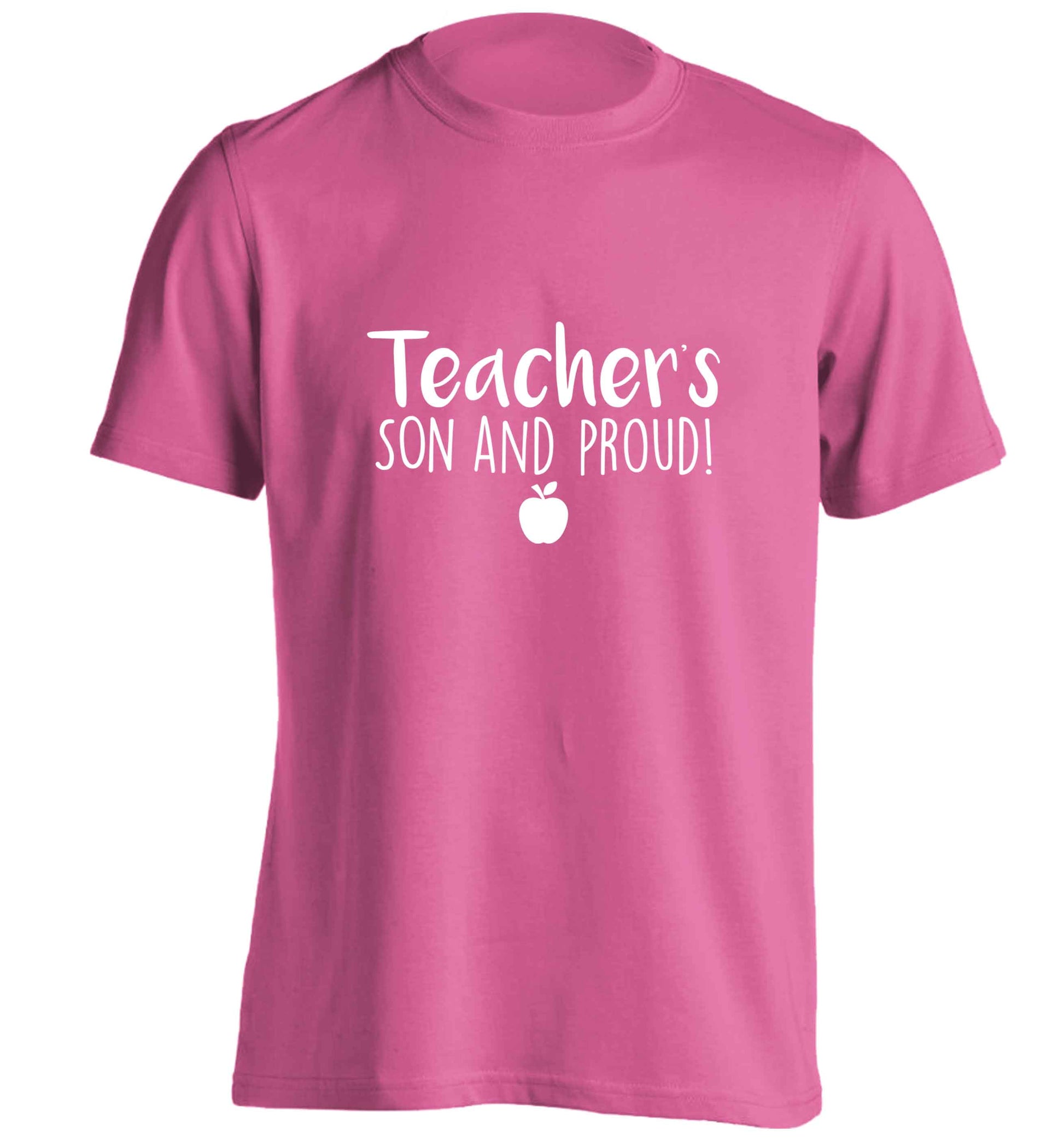 Teachers son and proud adults unisex pink Tshirt 2XL