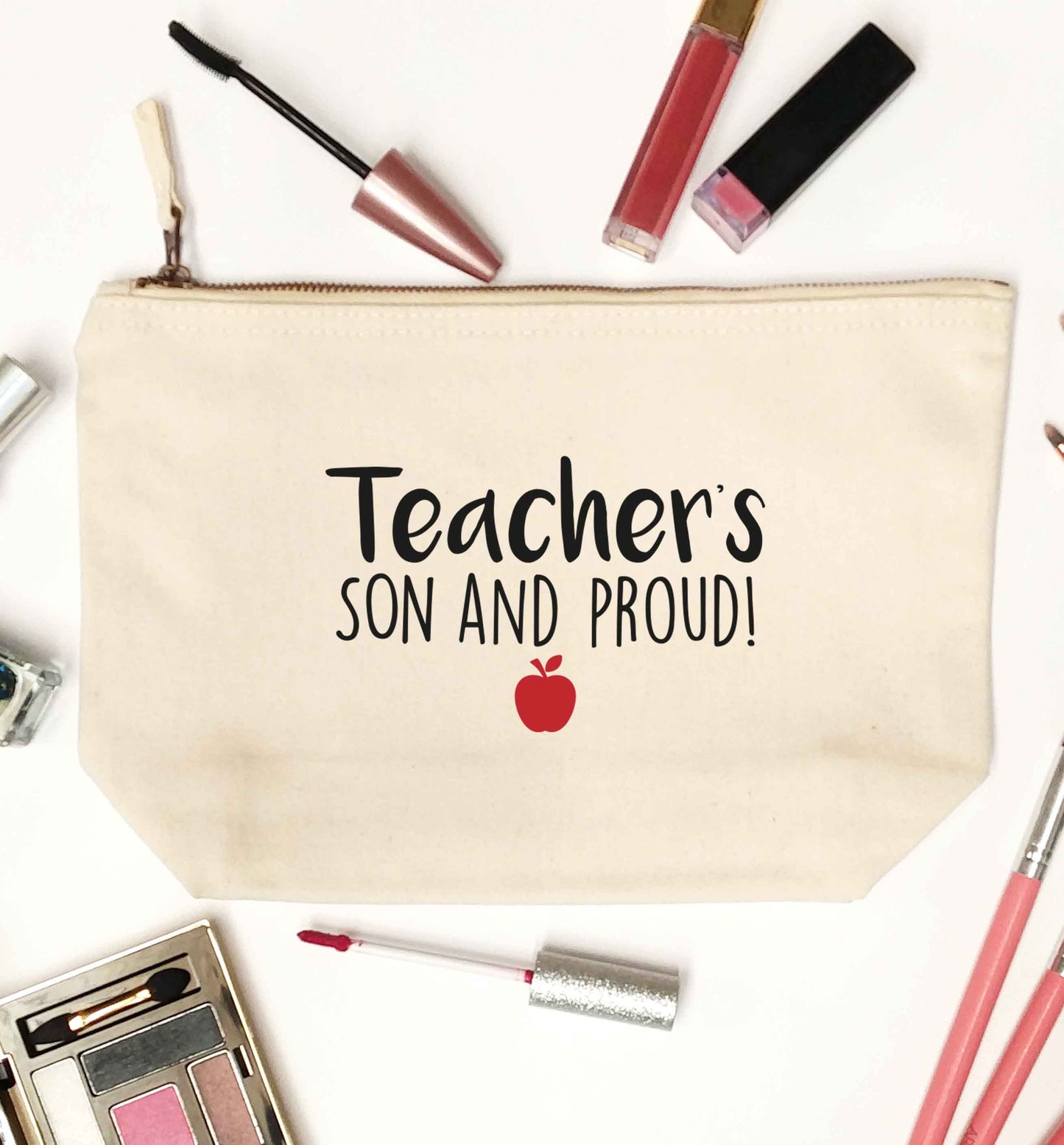 Teachers son and proud natural makeup bag