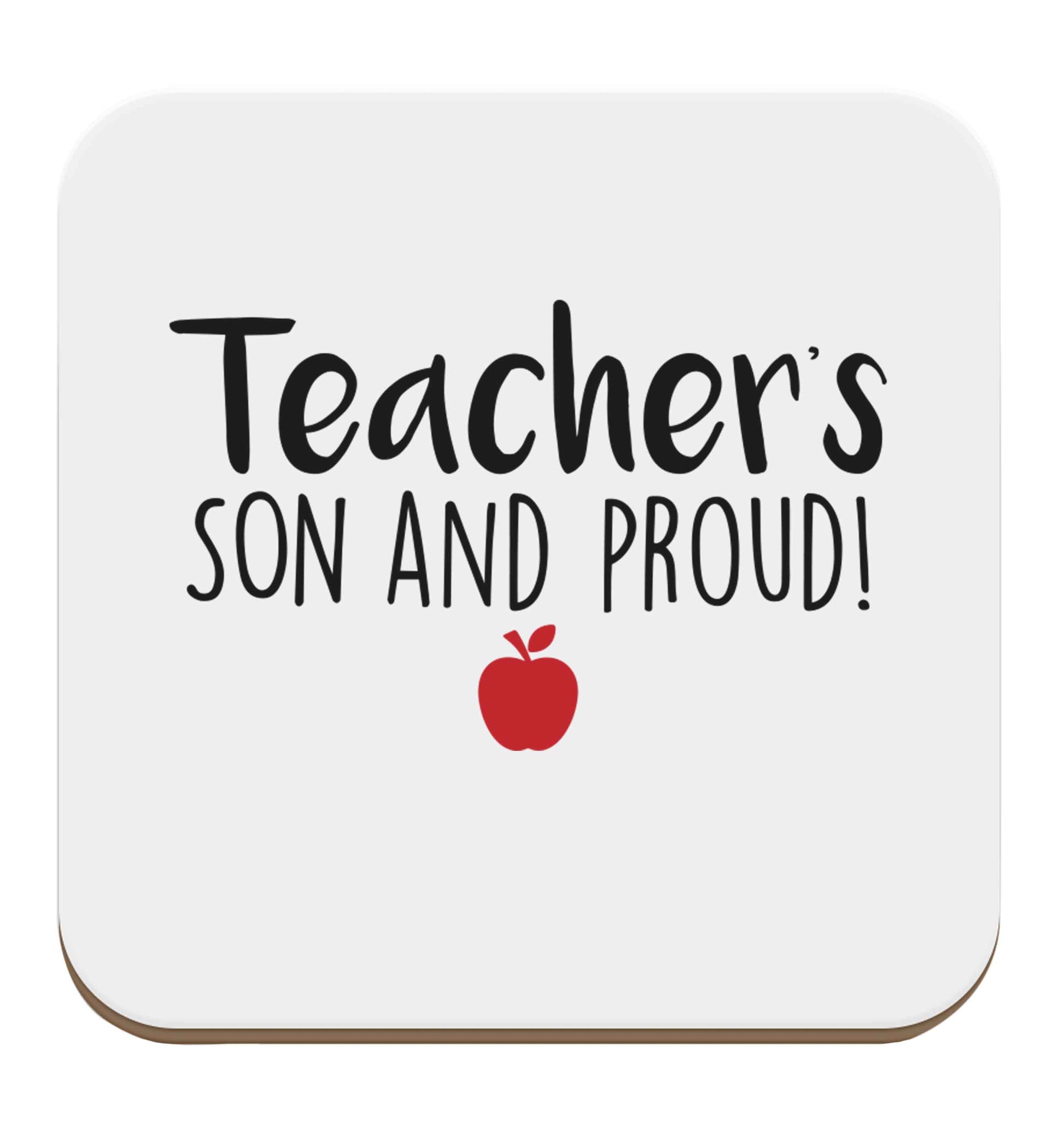 Teachers son and proud set of four coasters