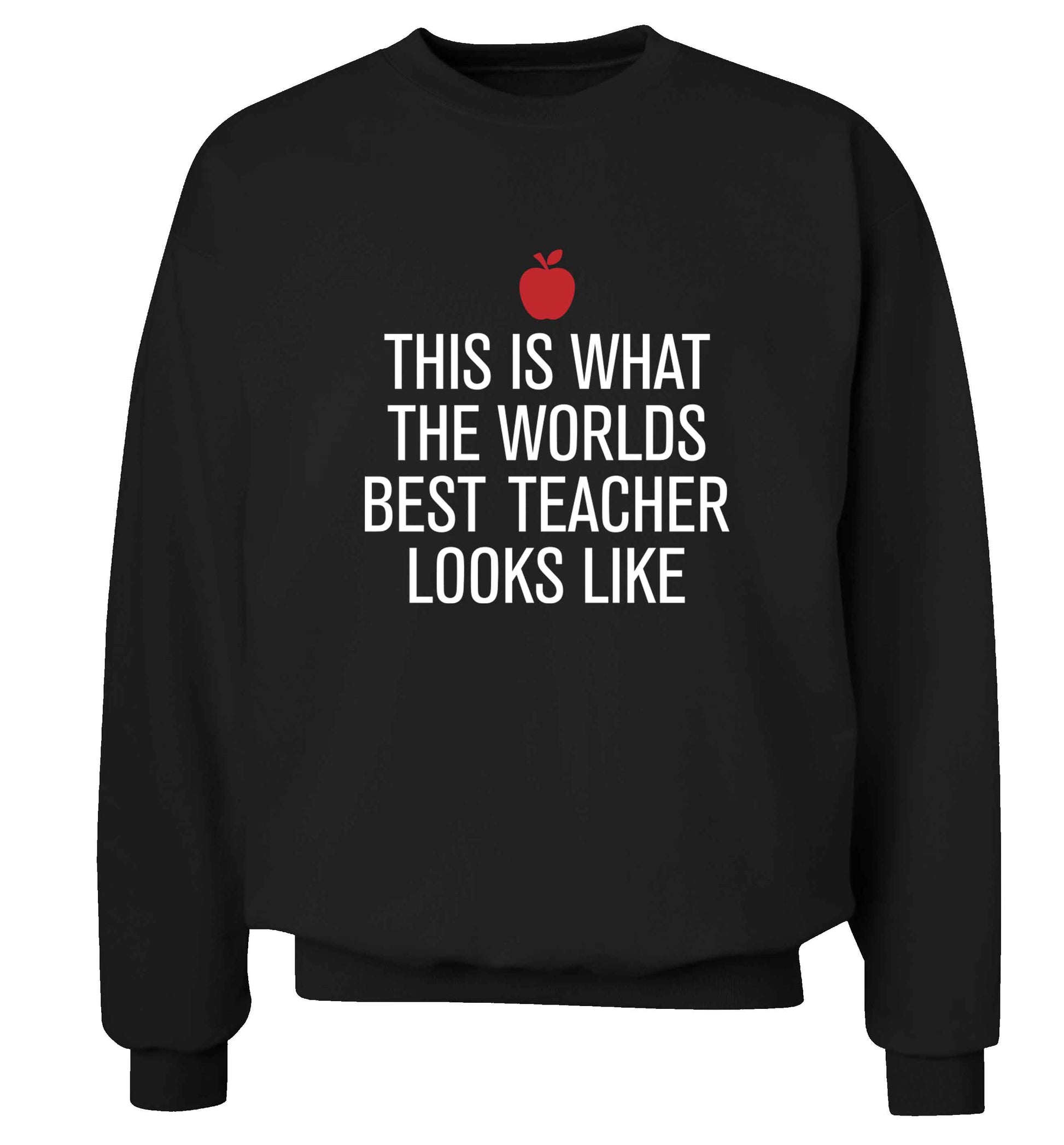 This is what the worlds best teacher looks like adult's unisex black sweater 2XL
