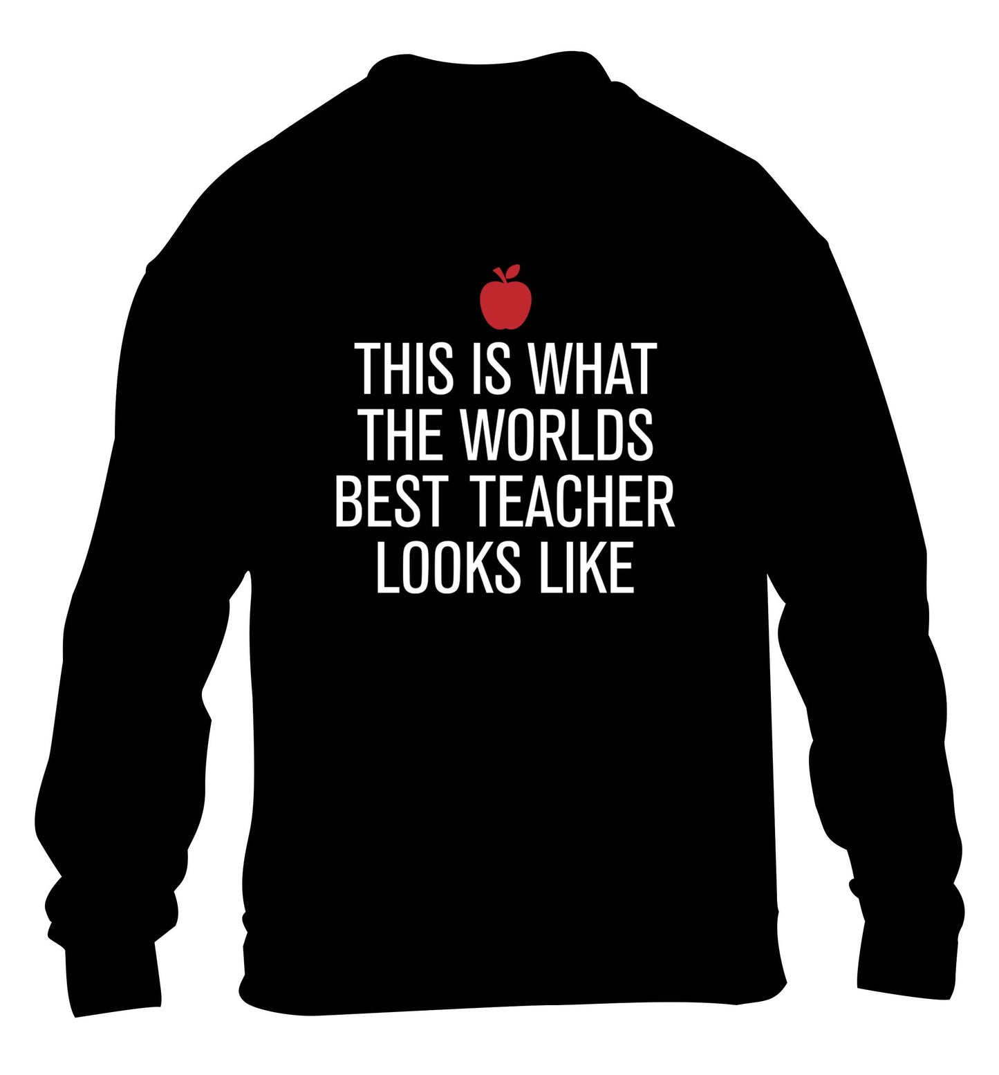 This is what the worlds best teacher looks like children's black sweater 12-13 Years