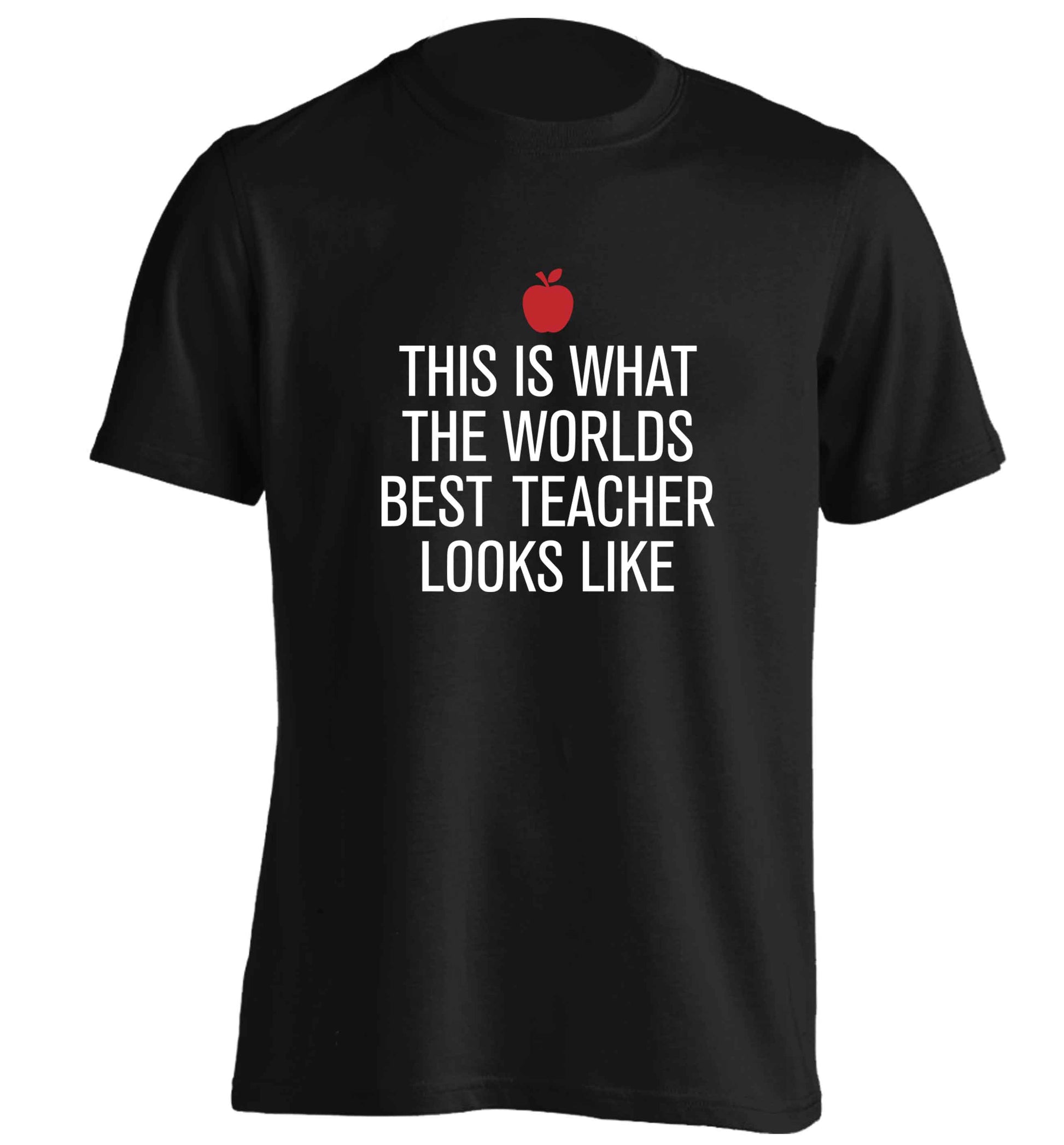 This is what the worlds best teacher looks like adults unisex black Tshirt 2XL