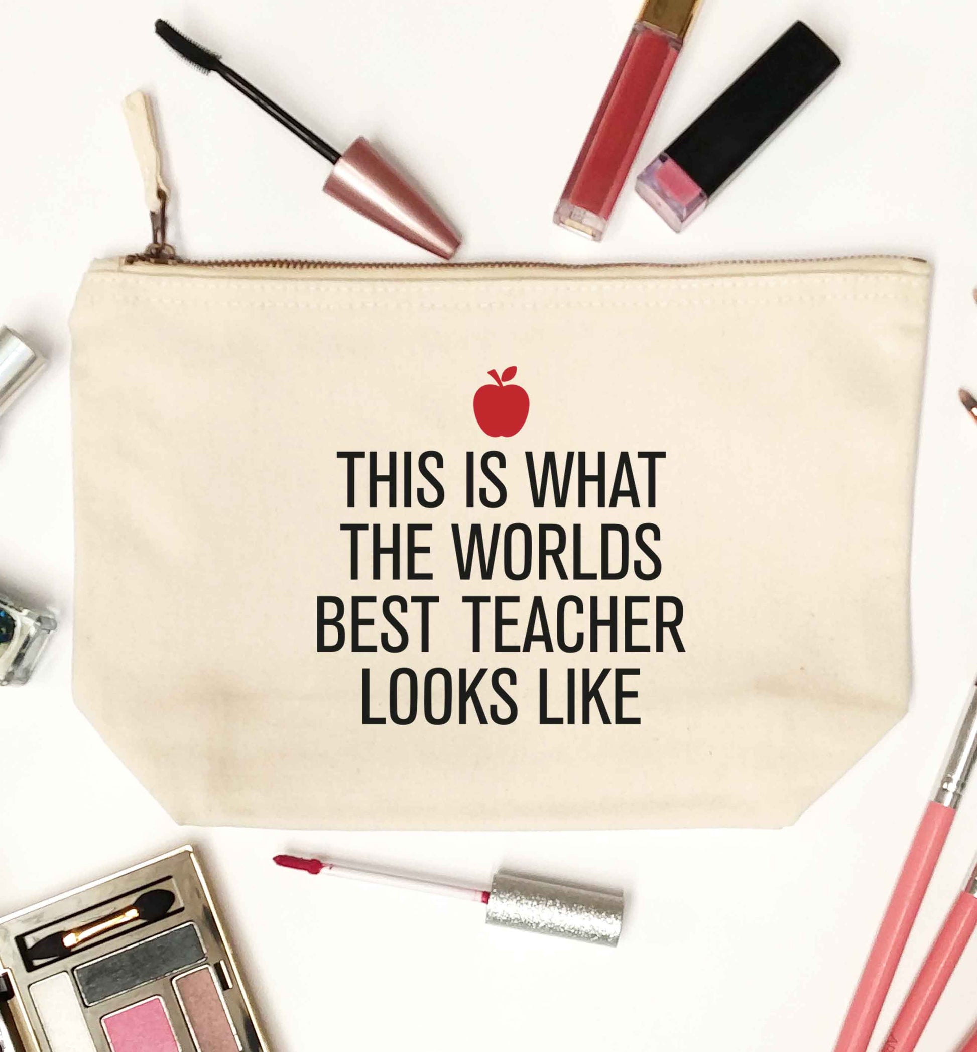 This is what the worlds best teacher looks like natural makeup bag