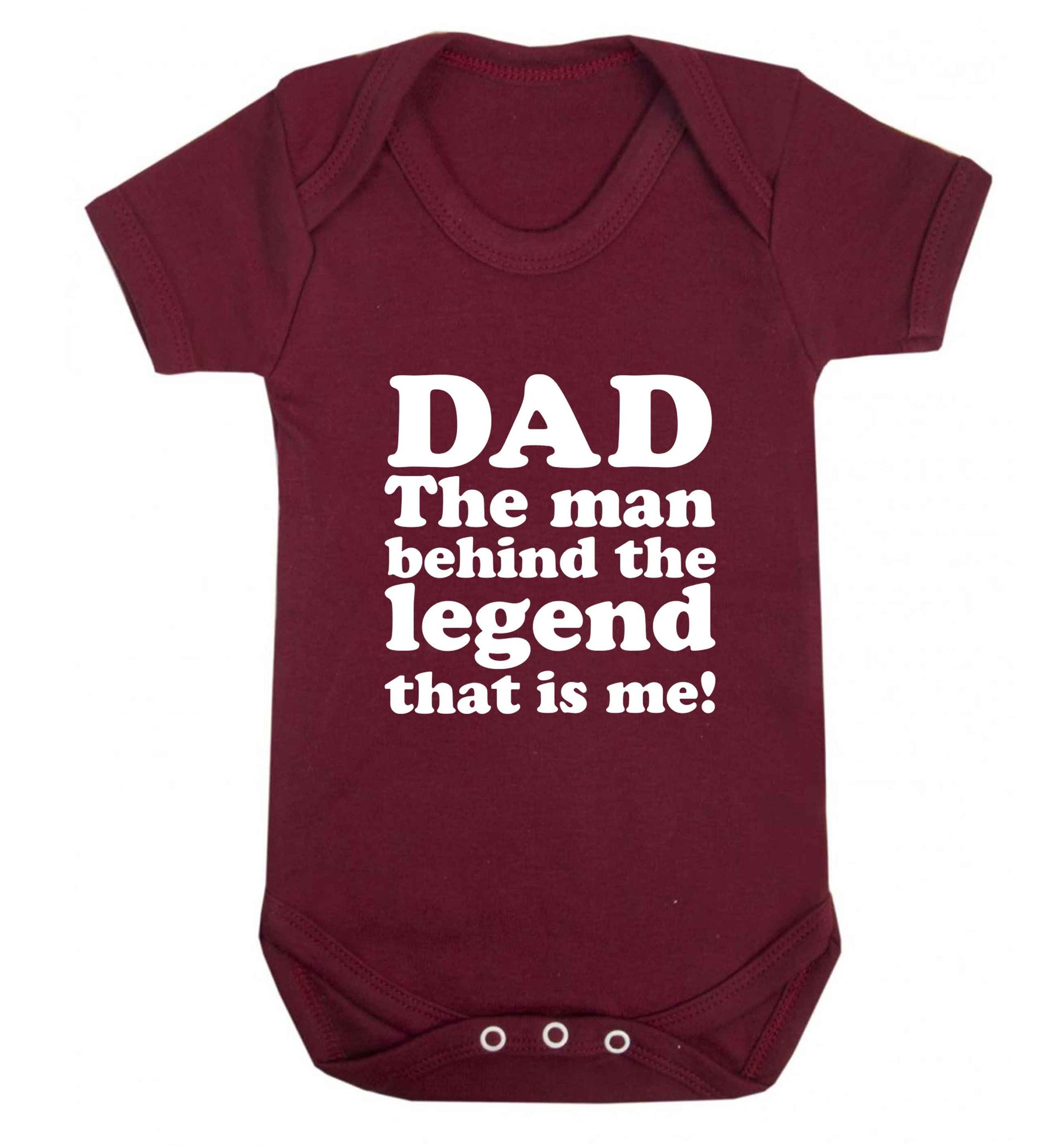 Dad the man behind the legend that is me baby vest maroon 18-24 months