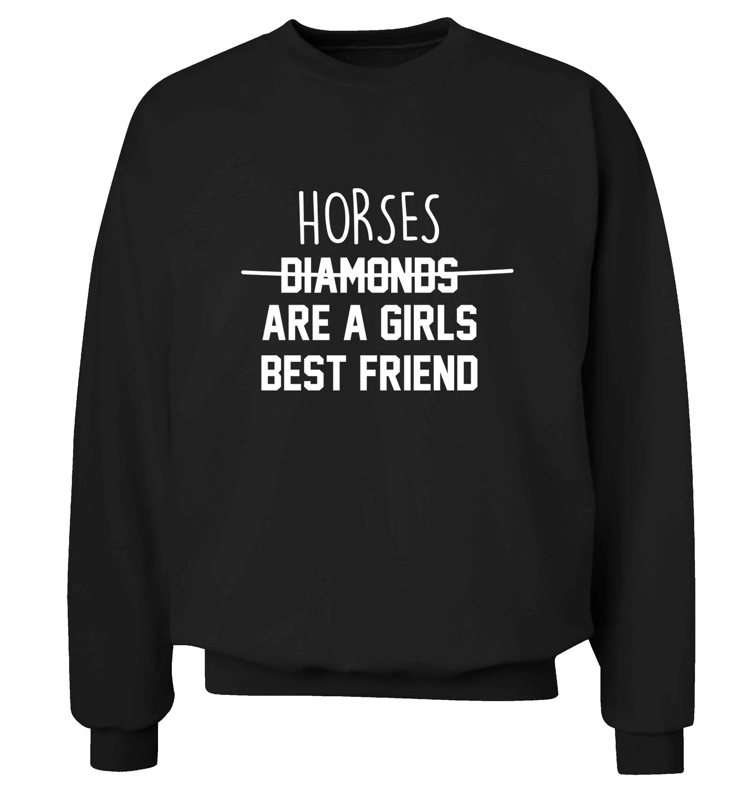 Horses are a girls best friend adult's unisex black sweater 2XL