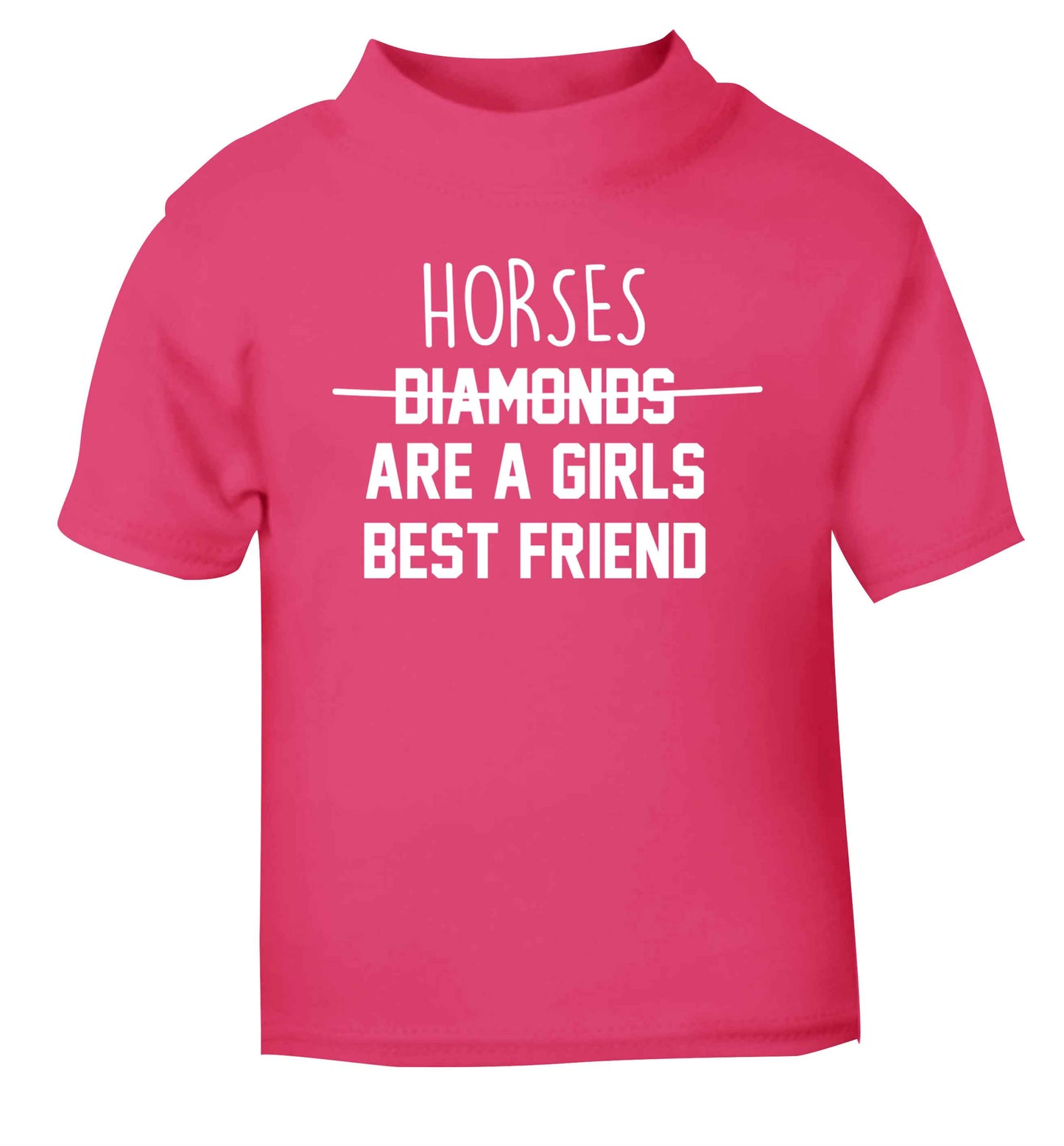 Horses are a girls best friend pink baby toddler Tshirt 2 Years