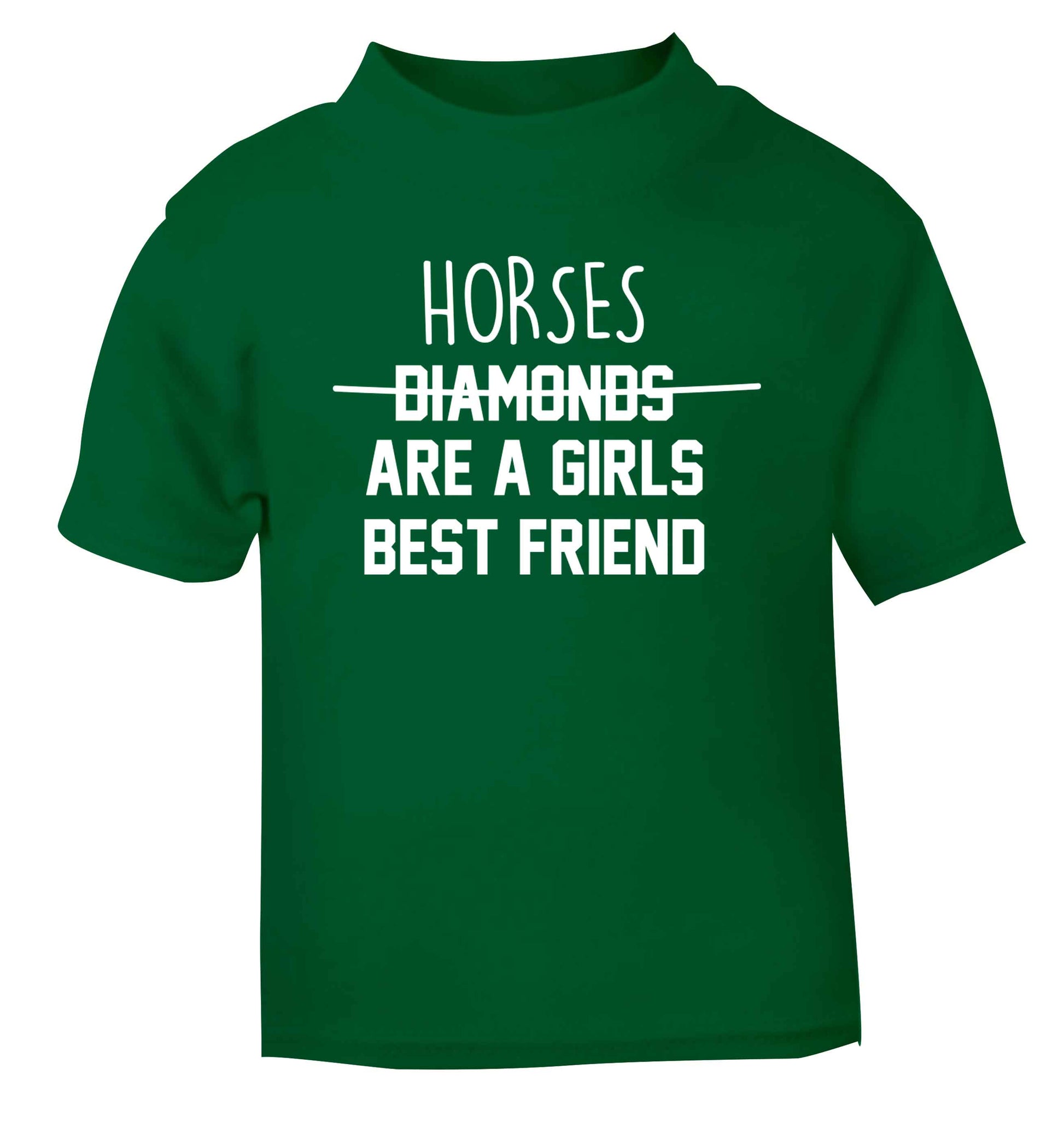 Horses are a girls best friend green baby toddler Tshirt 2 Years