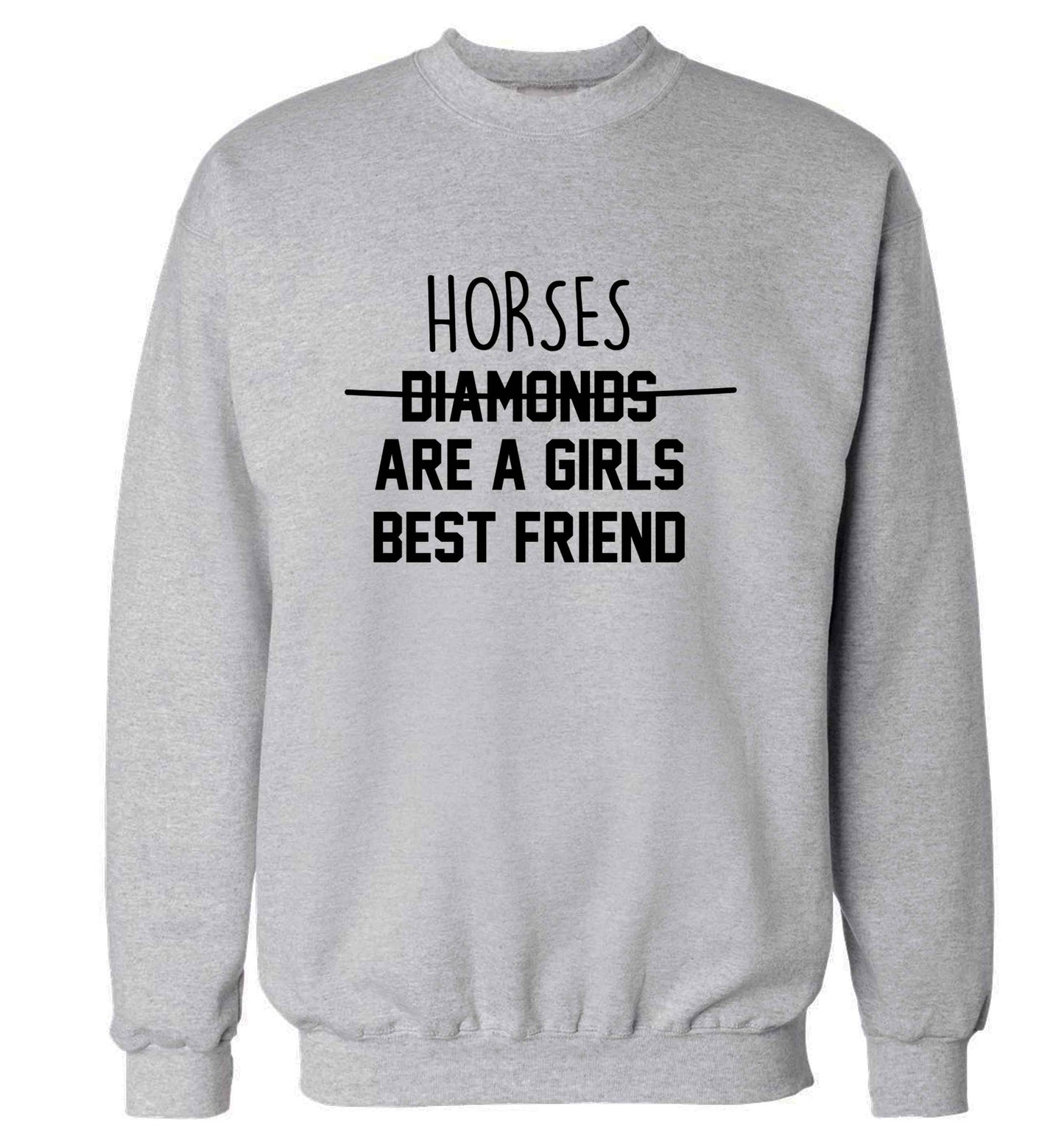 Horses are a girls best friend adult's unisex grey sweater 2XL