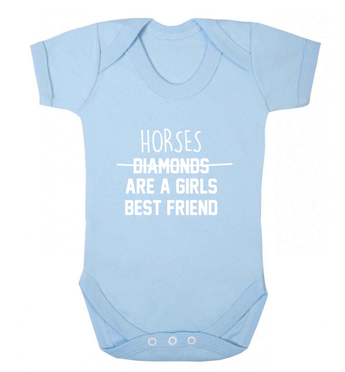 Horses are a girls best friend baby vest pale blue 18-24 months