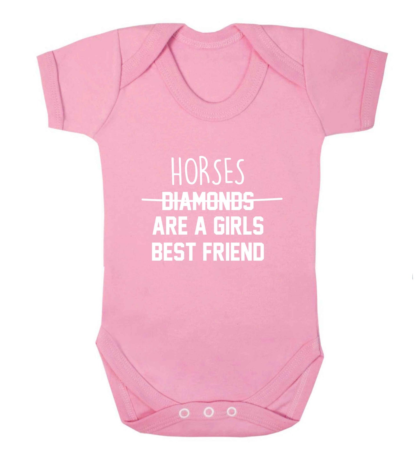 Horses are a girls best friend baby vest pale pink 18-24 months