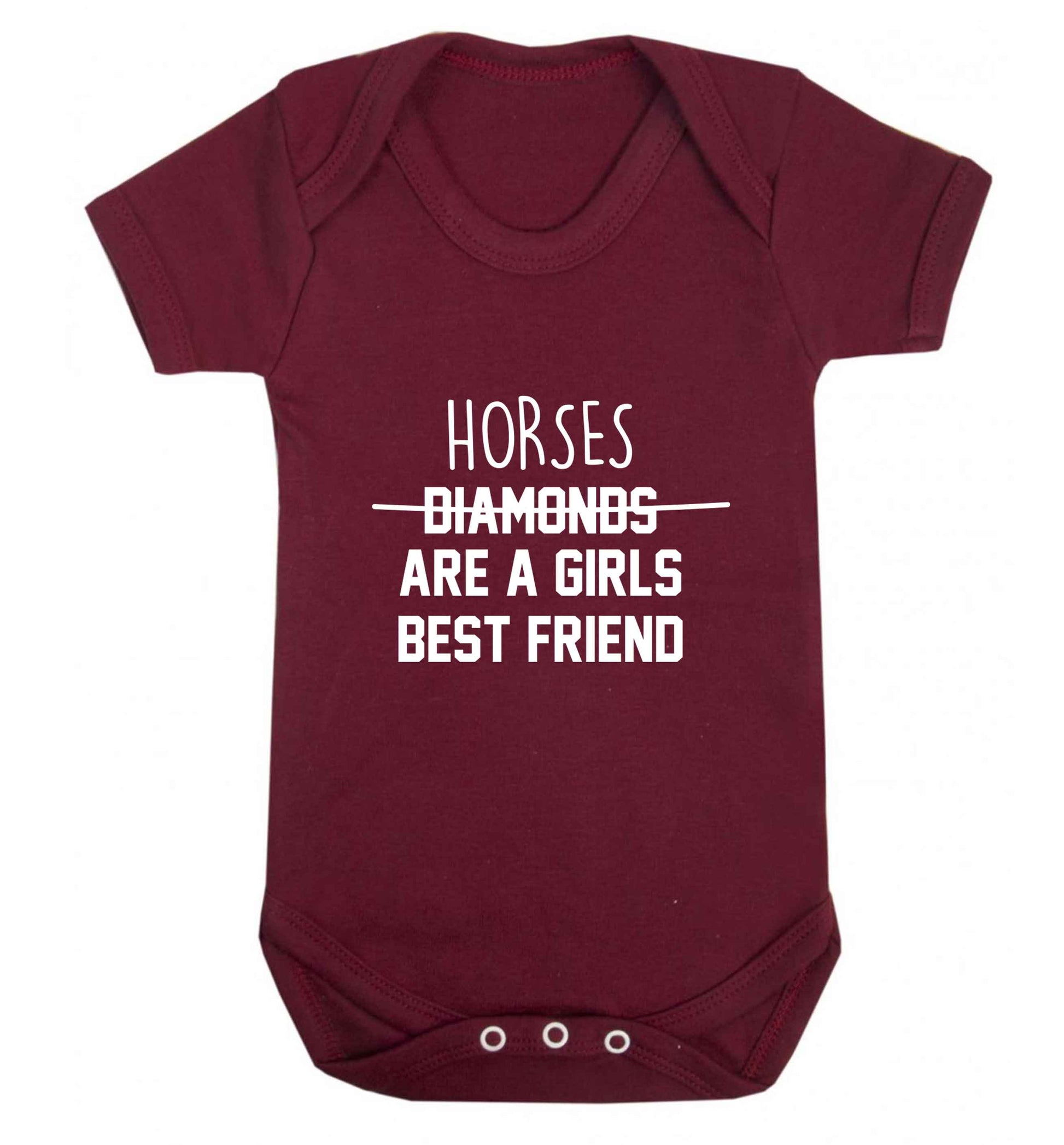 Horses are a girls best friend baby vest maroon 18-24 months