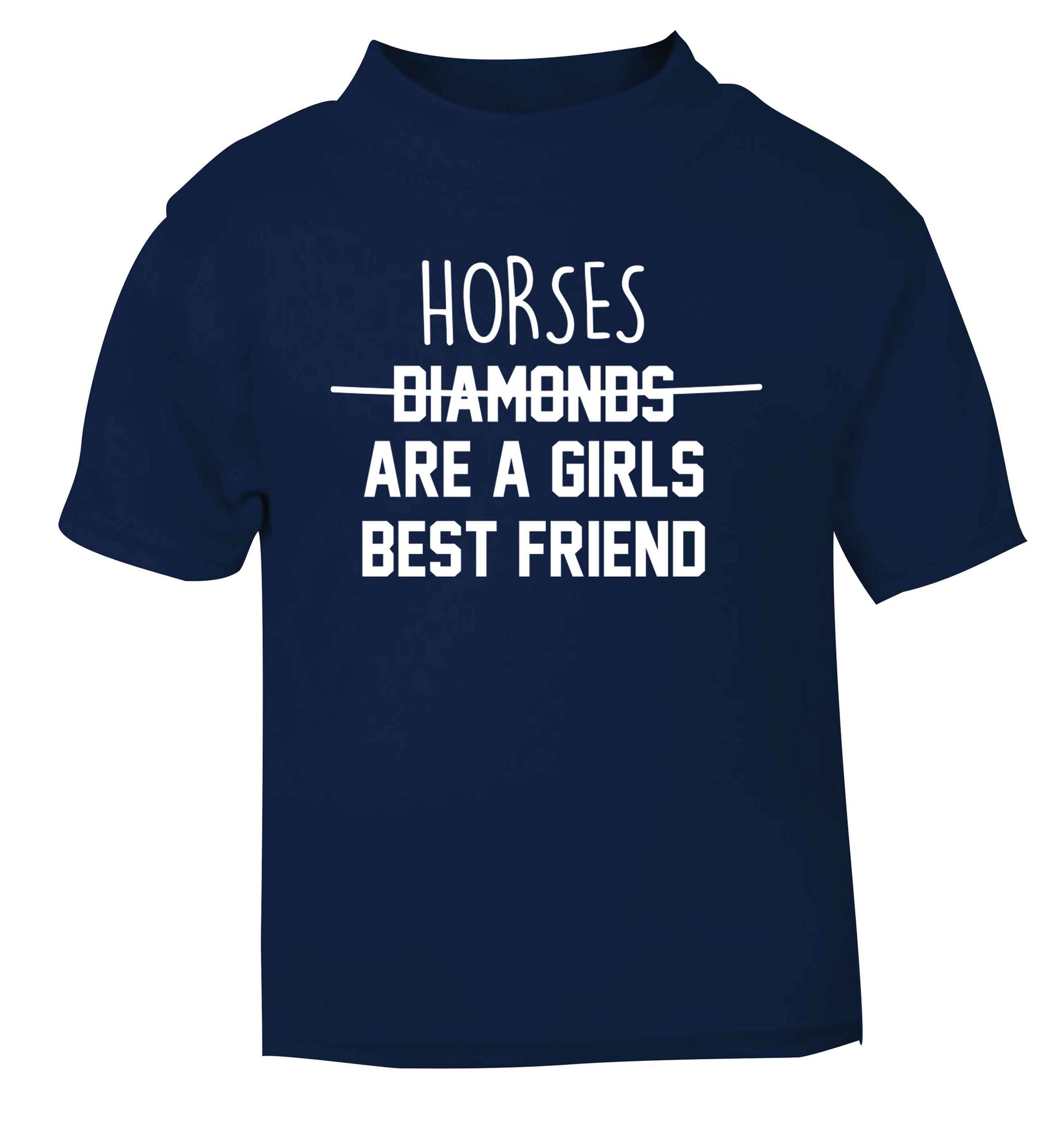 Horses are a girls best friend navy baby toddler Tshirt 2 Years