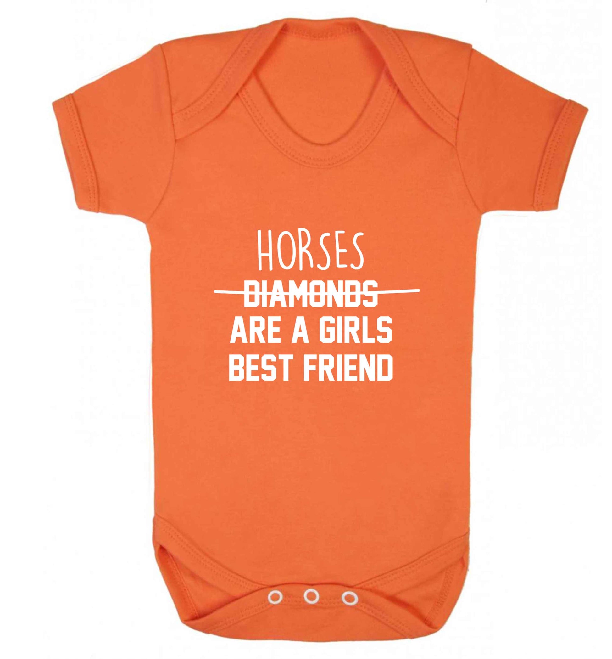 Horses are a girls best friend baby vest orange 18-24 months