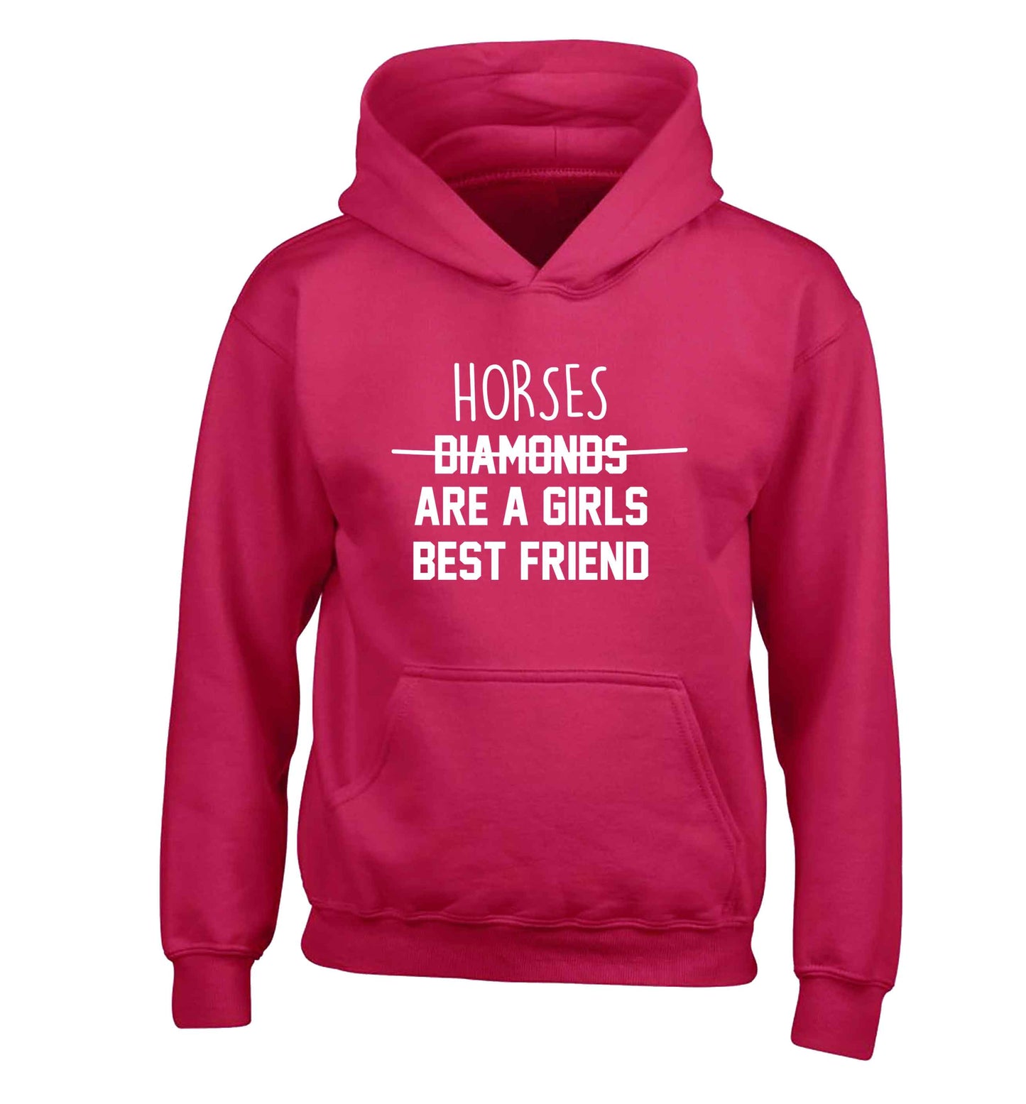 Horses are a girls best friend children's pink hoodie 12-13 Years