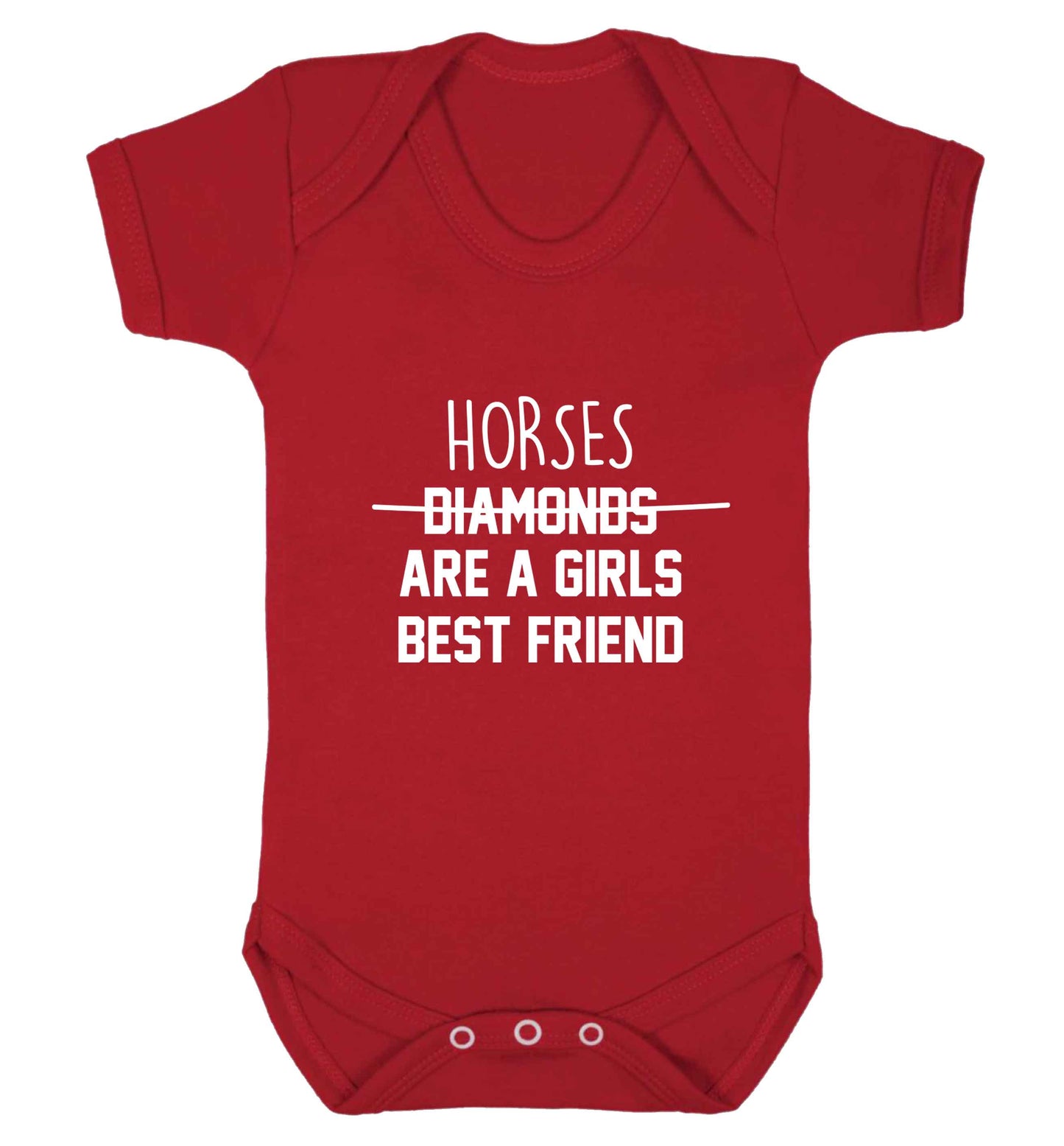 Horses are a girls best friend baby vest red 18-24 months