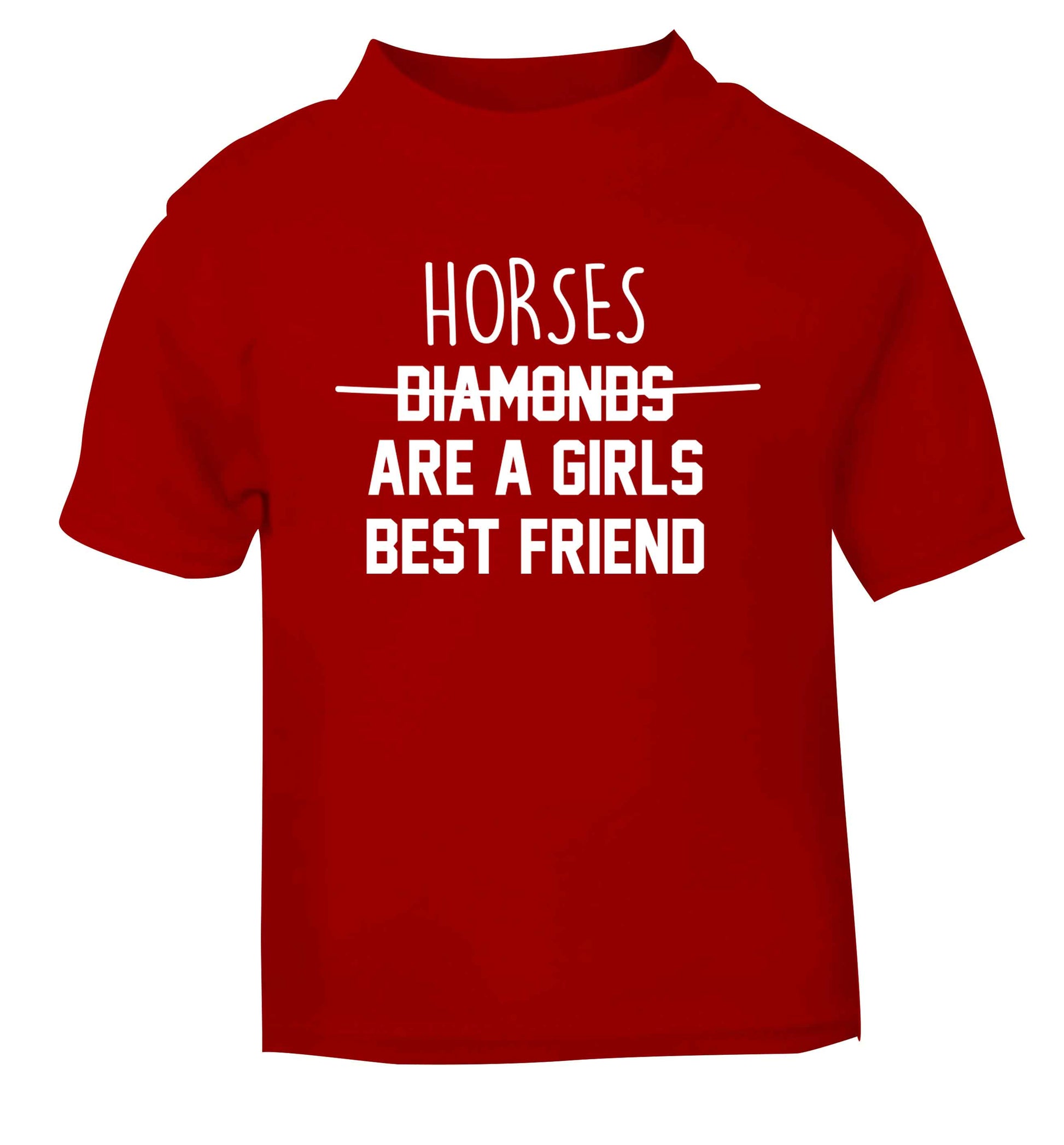 Horses are a girls best friend red baby toddler Tshirt 2 Years