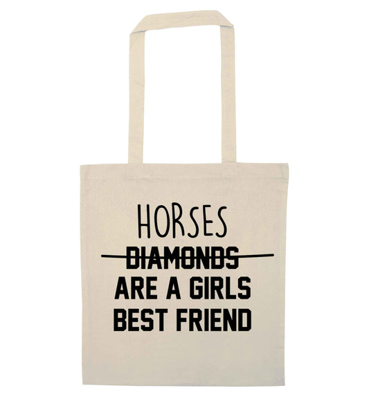Horses are a girls best friend natural tote bag