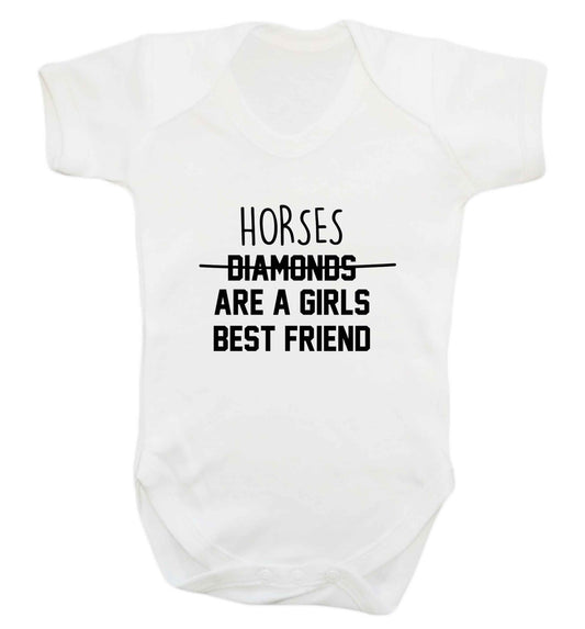 Horses are a girls best friend baby vest white 18-24 months