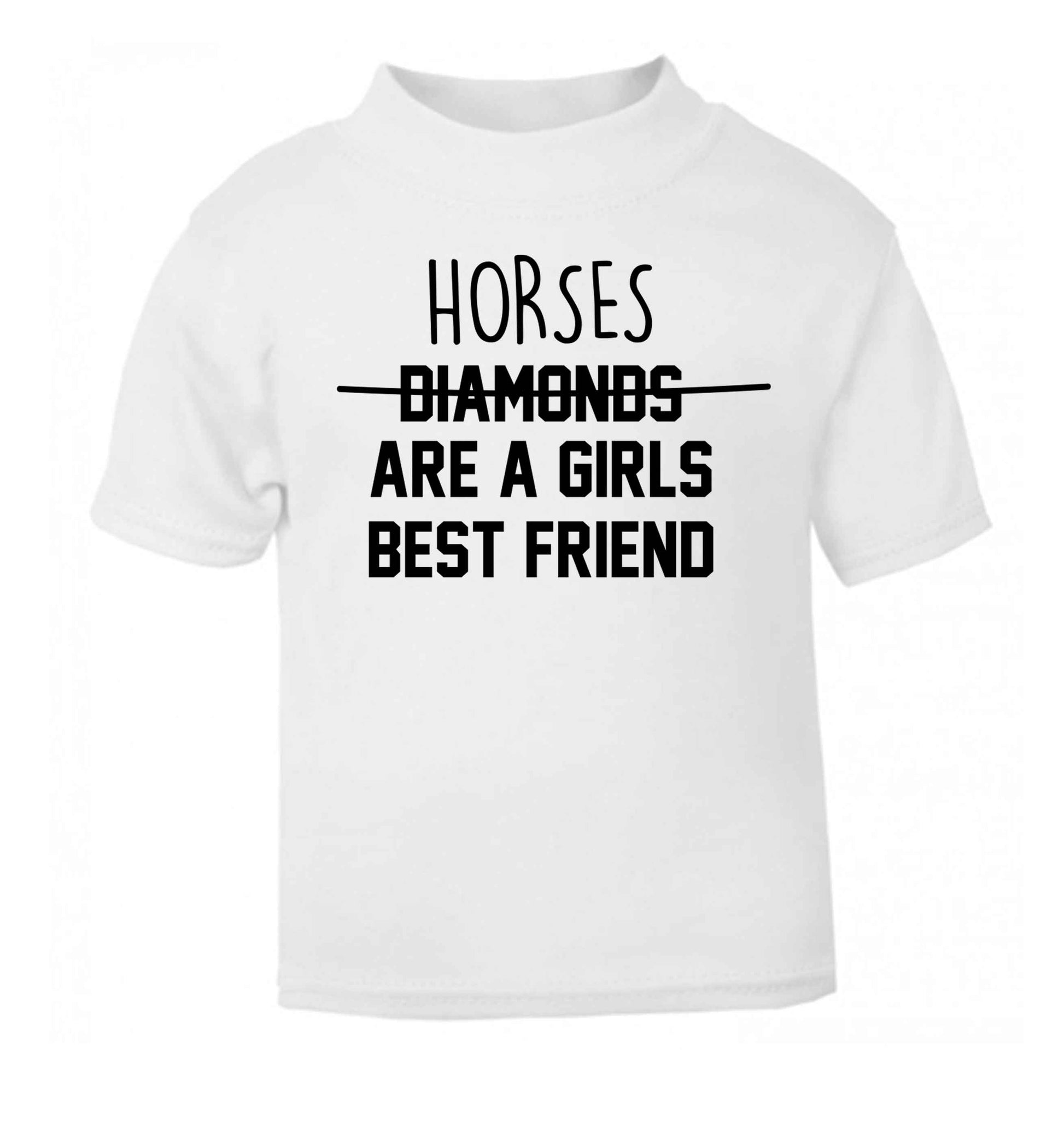 Horses are a girls best friend white baby toddler Tshirt 2 Years