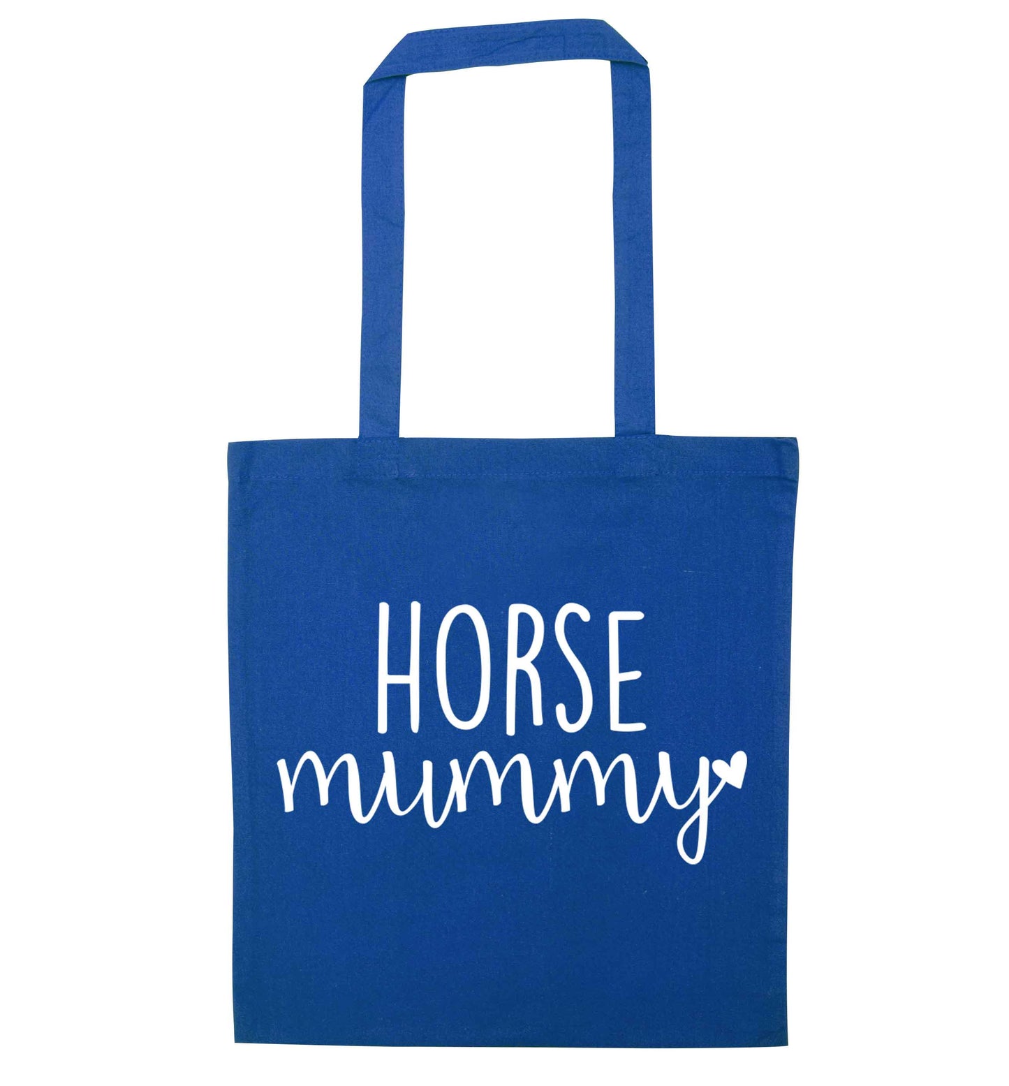 Horse mummy blue tote bag