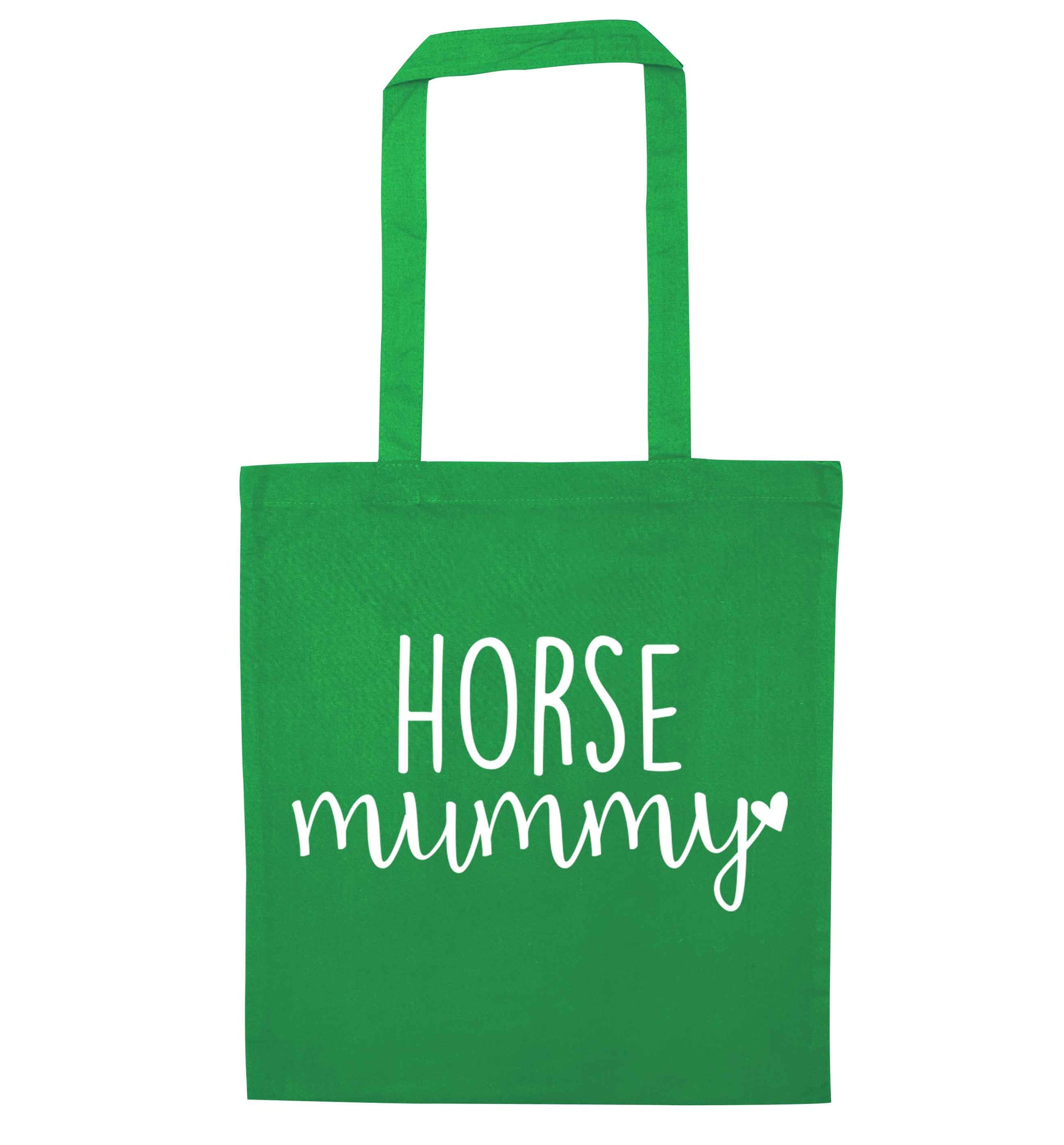 Horse mummy green tote bag