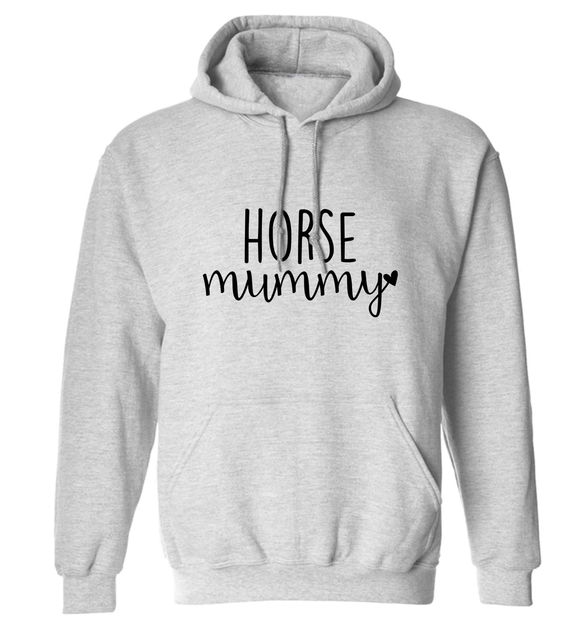Horse mummy adults unisex grey hoodie 2XL