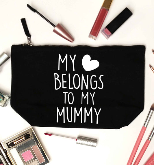 My heart belongs to my mummy black makeup bag