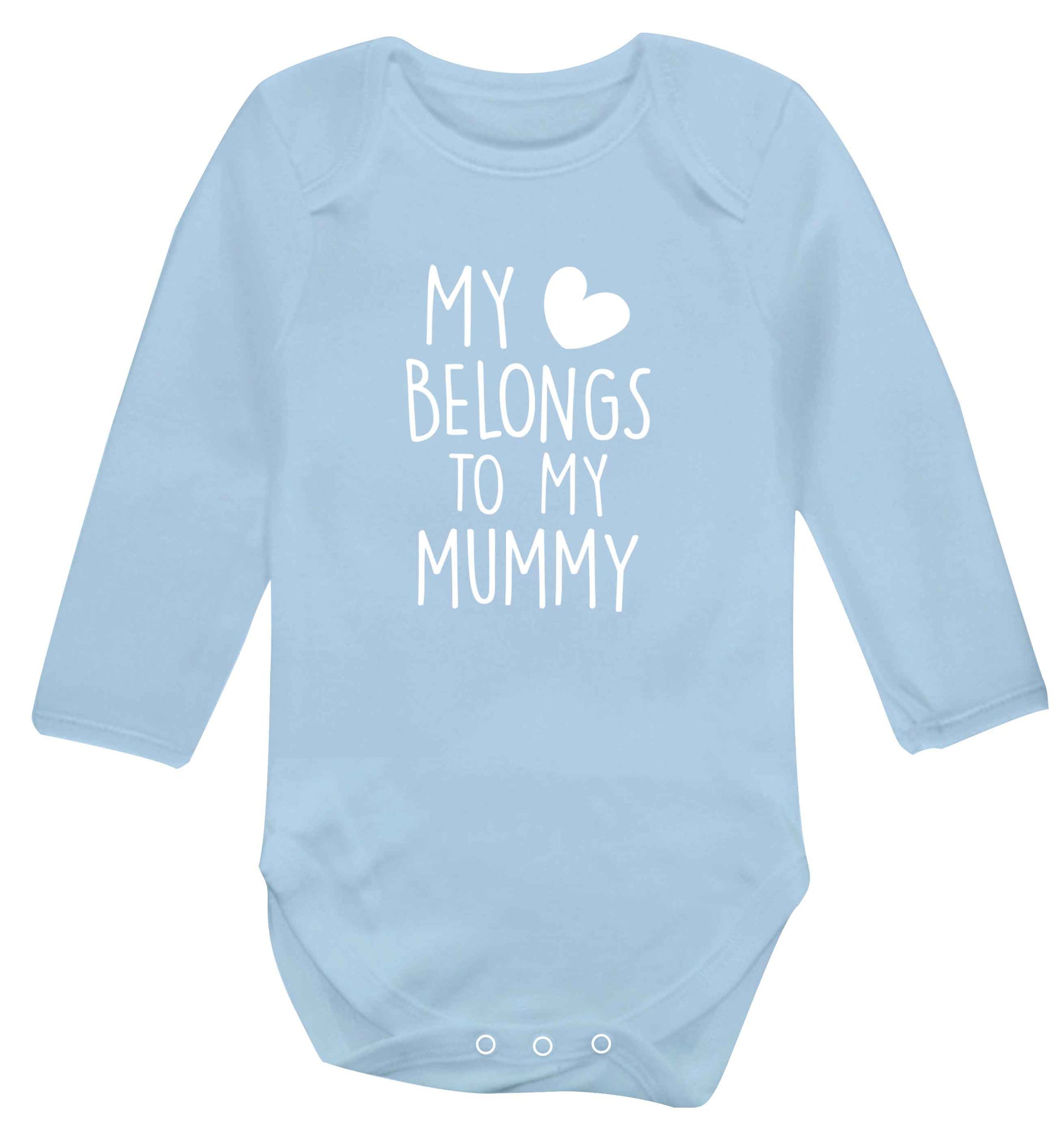 My heart belongs to my mummy baby vest long sleeved pale blue 6-12 months