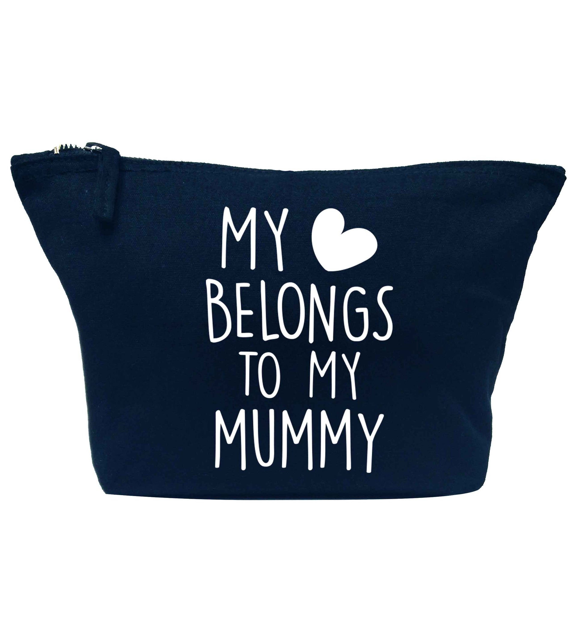 My heart belongs to my mummy navy makeup bag