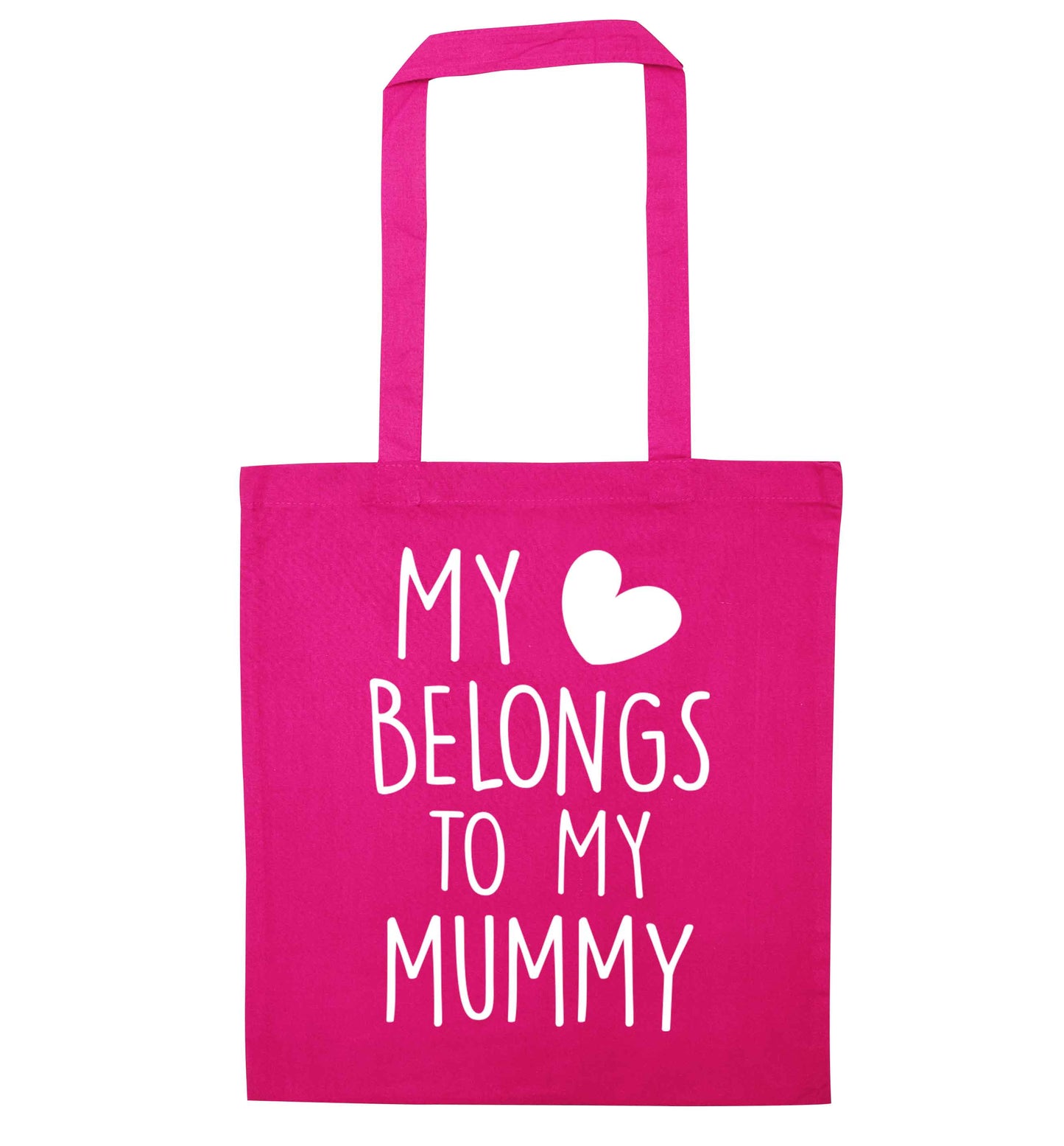My heart belongs to my mummy pink tote bag